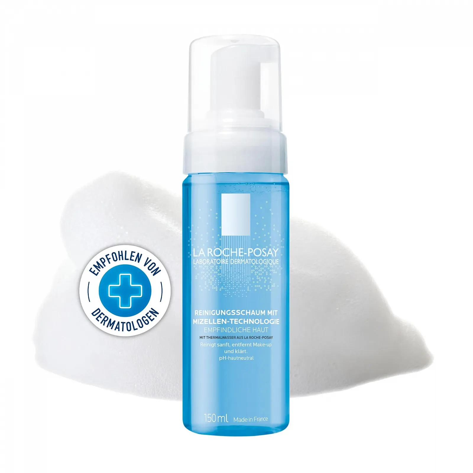 Міцелярна пінка La Roche Posay для очищення обличчя та зняття макіяжу для чутливої шкіри, кремова з міцелярною технологією, 150 мл, фото №1