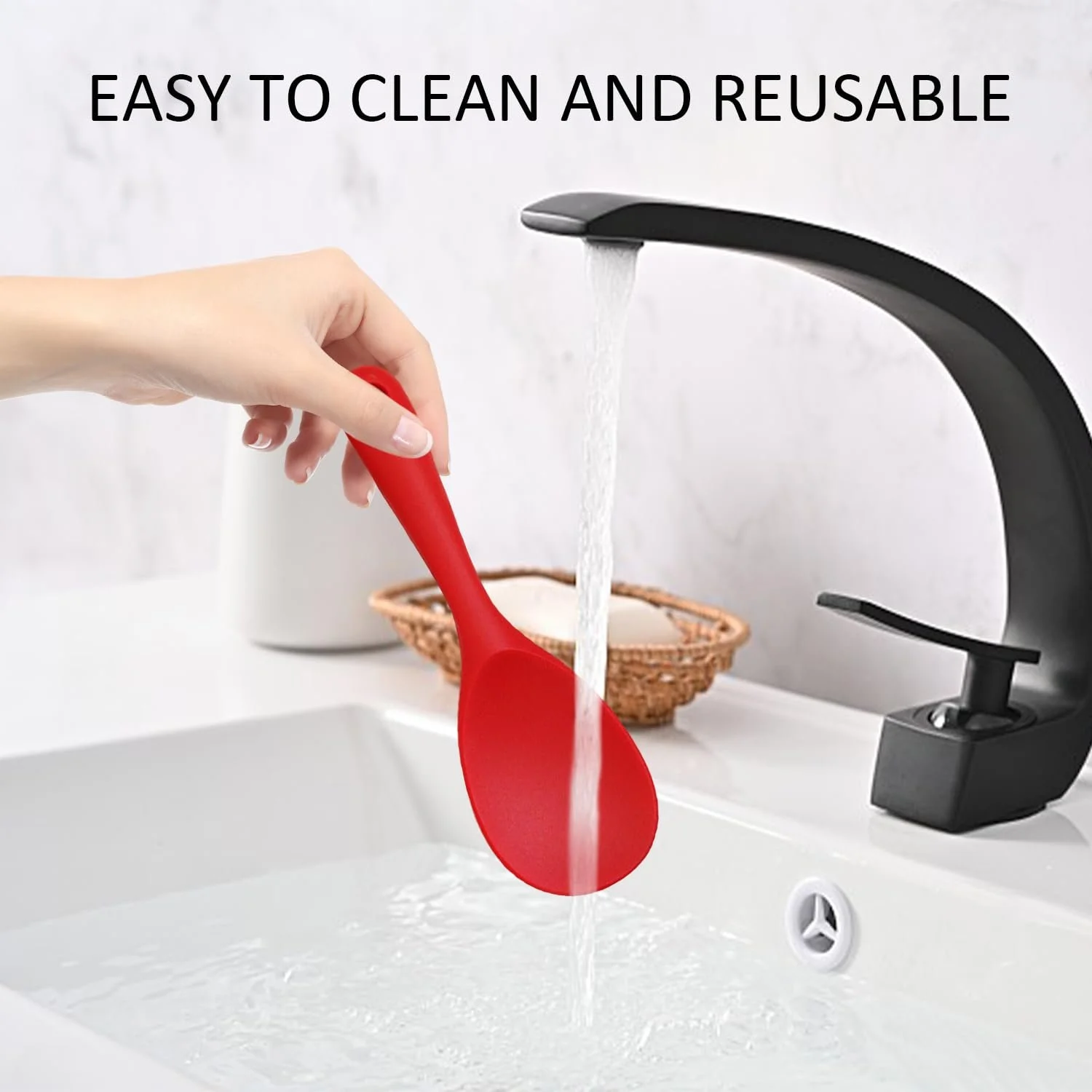 Ложка кухонна силіконова 2 шт, велика, фото №6