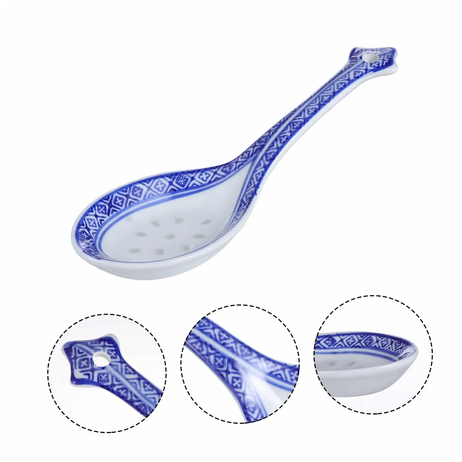 Велика порцелянова супова ложка з довгою ручкою Традиційна азіатська, фото №9 Велика порцелянова супова ложка з довгою ручкою Традиційна азіатська, фото №9