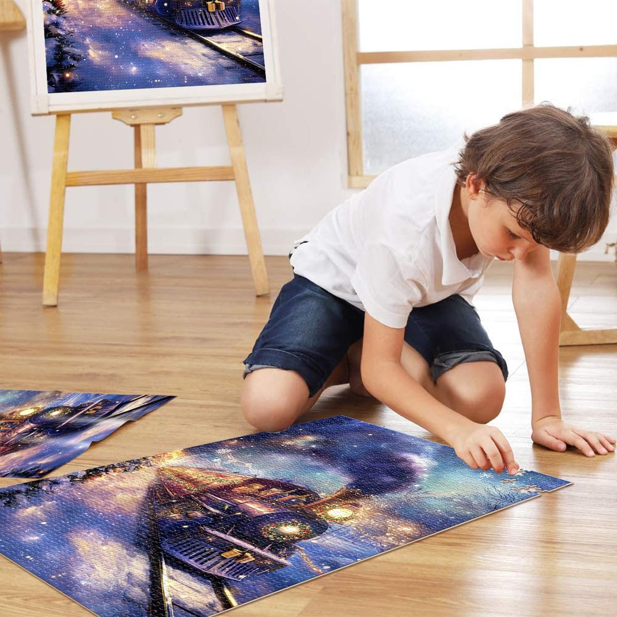 Пазл Christmas Train in Winter 1000 елементів 26 x 38 см, фото №4 Пазл Christmas Train in Winter 1000 елементів 26 x 38 см, фото №4