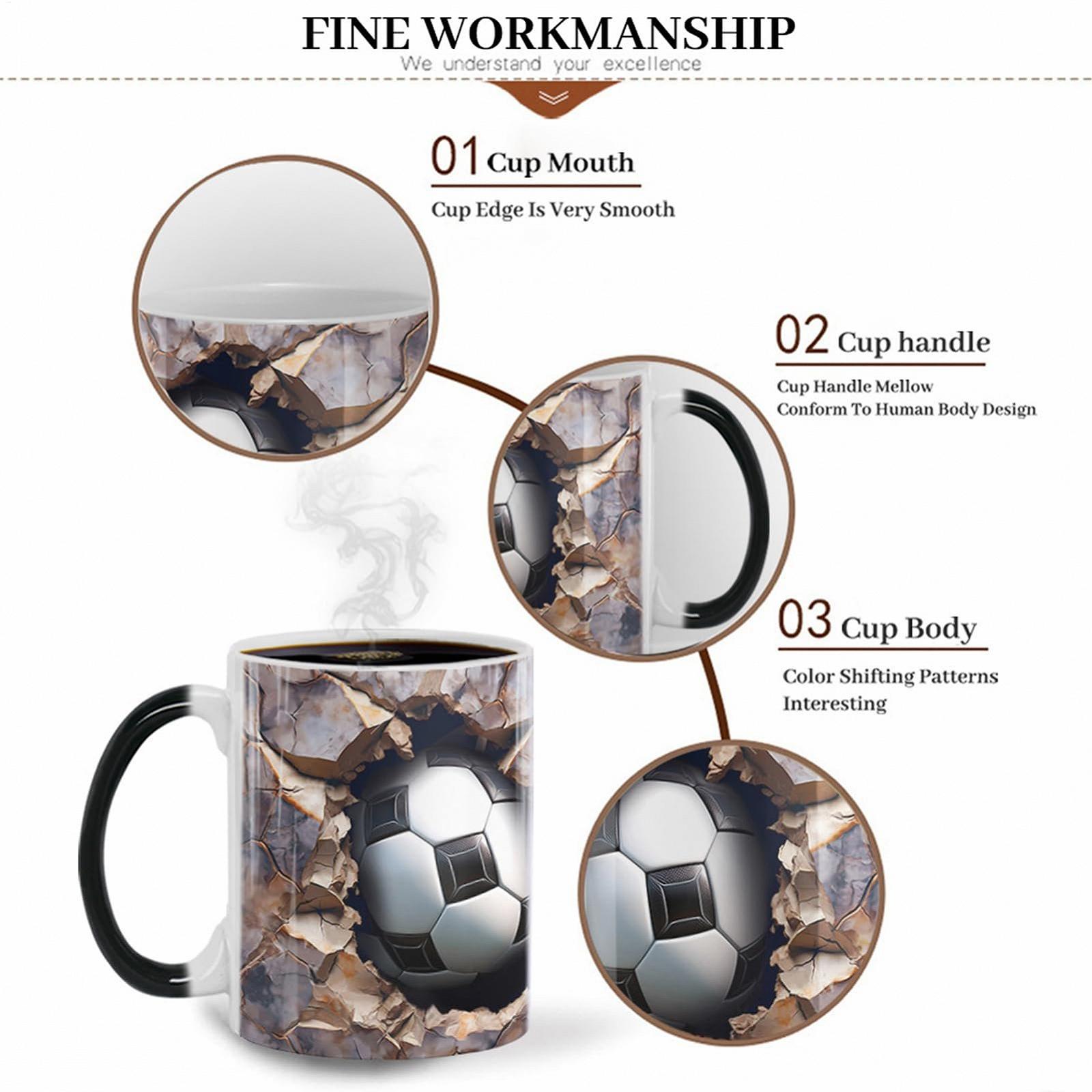 Кружка 3D Футбол Меняющая цвет 301-400 мл, фото №4