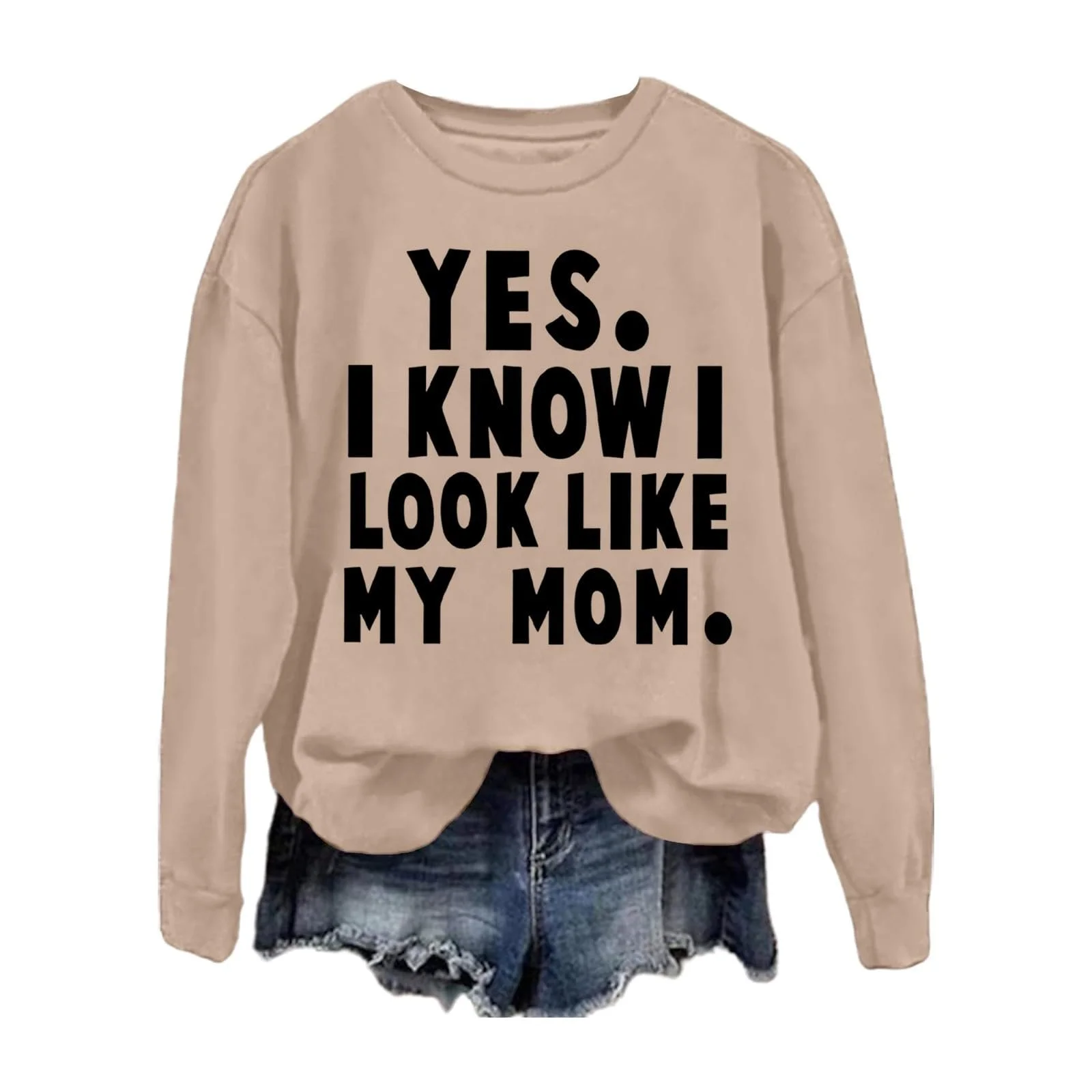 Туника Vhersily Женский пуловер Женский На шею Смешной принт Без капюшона Толстовки Длинный рукав Толстовки Большой размер Элегантные платья Красная футболка Длинный рукав, фото №5