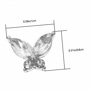 Украшения для ногтей Бабочки 20 шт Серебристый synthetic.ua - Фото 1