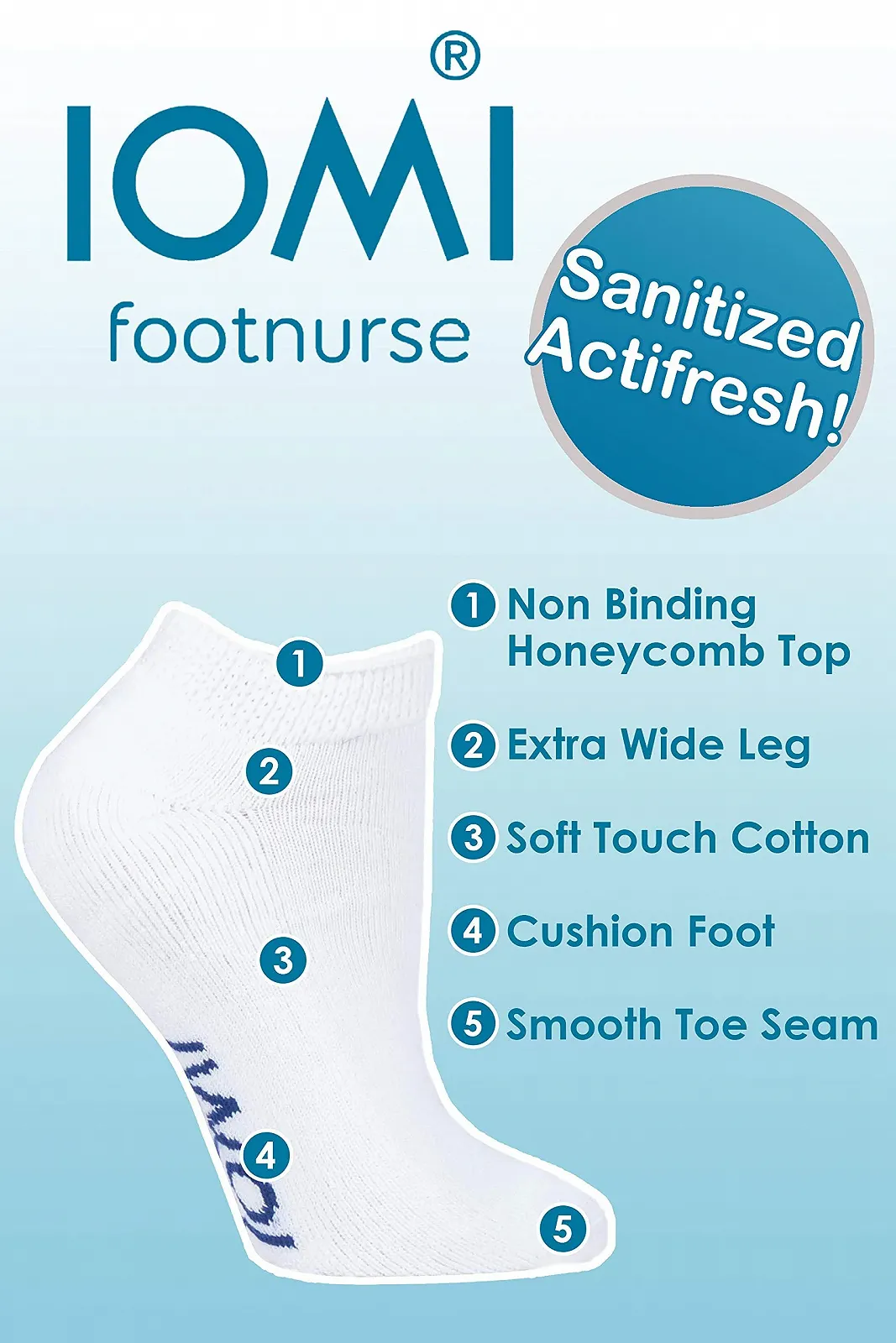 Носки IOMI Хлопковые Без Резинки Короткие Спортивные Диабетические, 3 пары, фото №5 Носки IOMI Хлопковые Без Резинки Короткие Спортивные Диабетические, 3 пары, фото №5