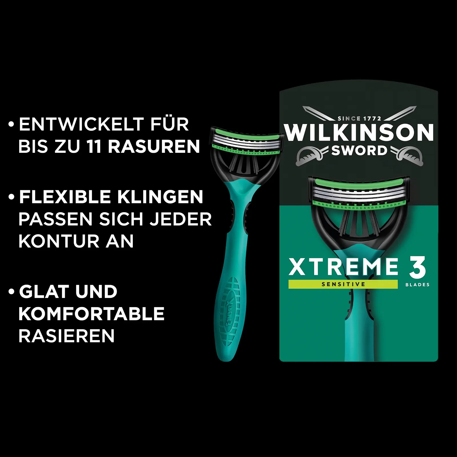 Одноразовые бритвы Wilkinson Sword Xtreme 3 Sensitive для мужчин 16 + 8 шт, фото №2 Одноразовые бритвы Wilkinson Sword Xtreme 3 Sensitive для мужчин 16 + 8 шт, фото №2