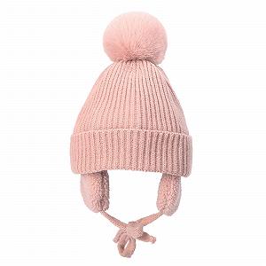 В'язана дитяча зимова шапка з помпоном, тепла зимова - Фото 1