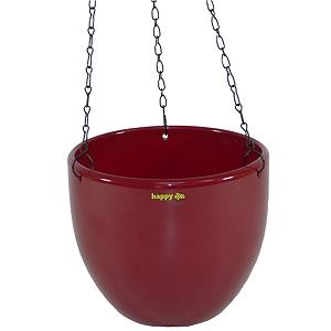 Керамічне підвісне кашпо для гідропоніки happy nature Venus 13/12 17.5 см 15 см Винно-червоний - Фото 1