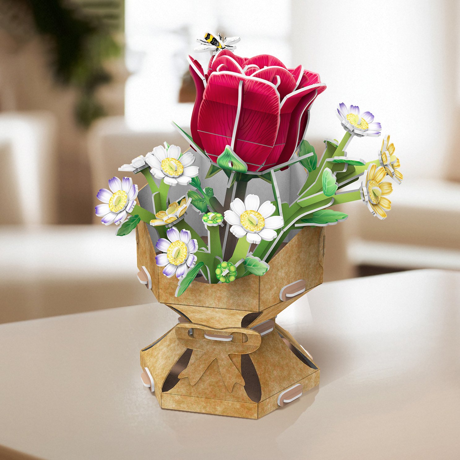 Тривимірний пазл CubicFun Букет квітів Троянда (W3301h), фото №2