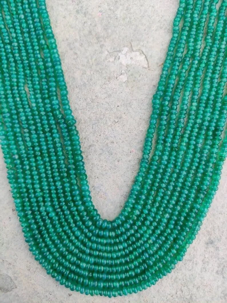 Бусины Оникс Зеленый Натуральный Граненый Рондель 3-3.5 мм, фото №3