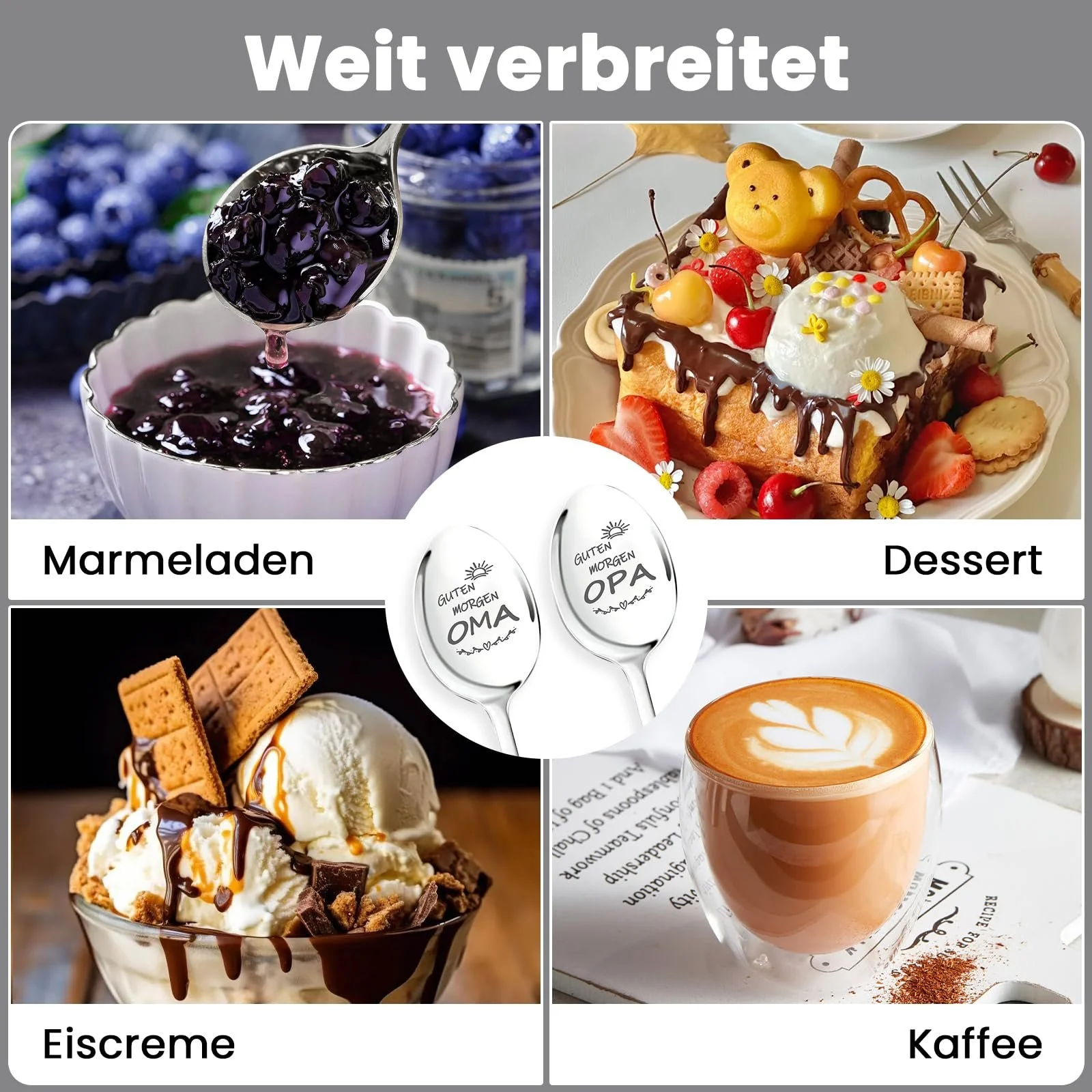 Ложка Кавова з гравіюванням Guten Morgen Oma/Opa, 2 шт, фото №6