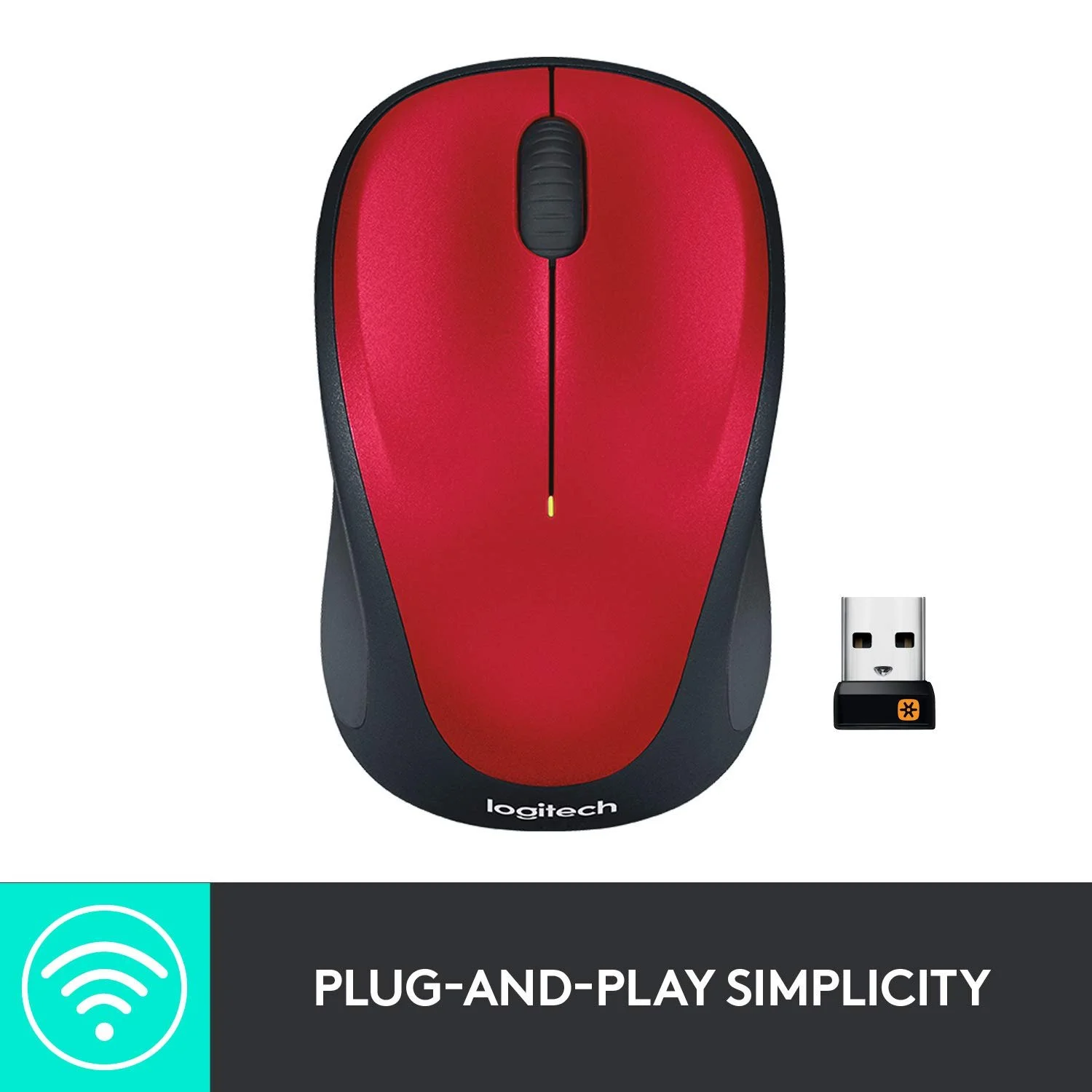 Мышь беспроводная Logitech M235 1000 dpi красно-черная, фото №4 Мышь беспроводная Logitech M235 1000 dpi красно-черная, фото №4