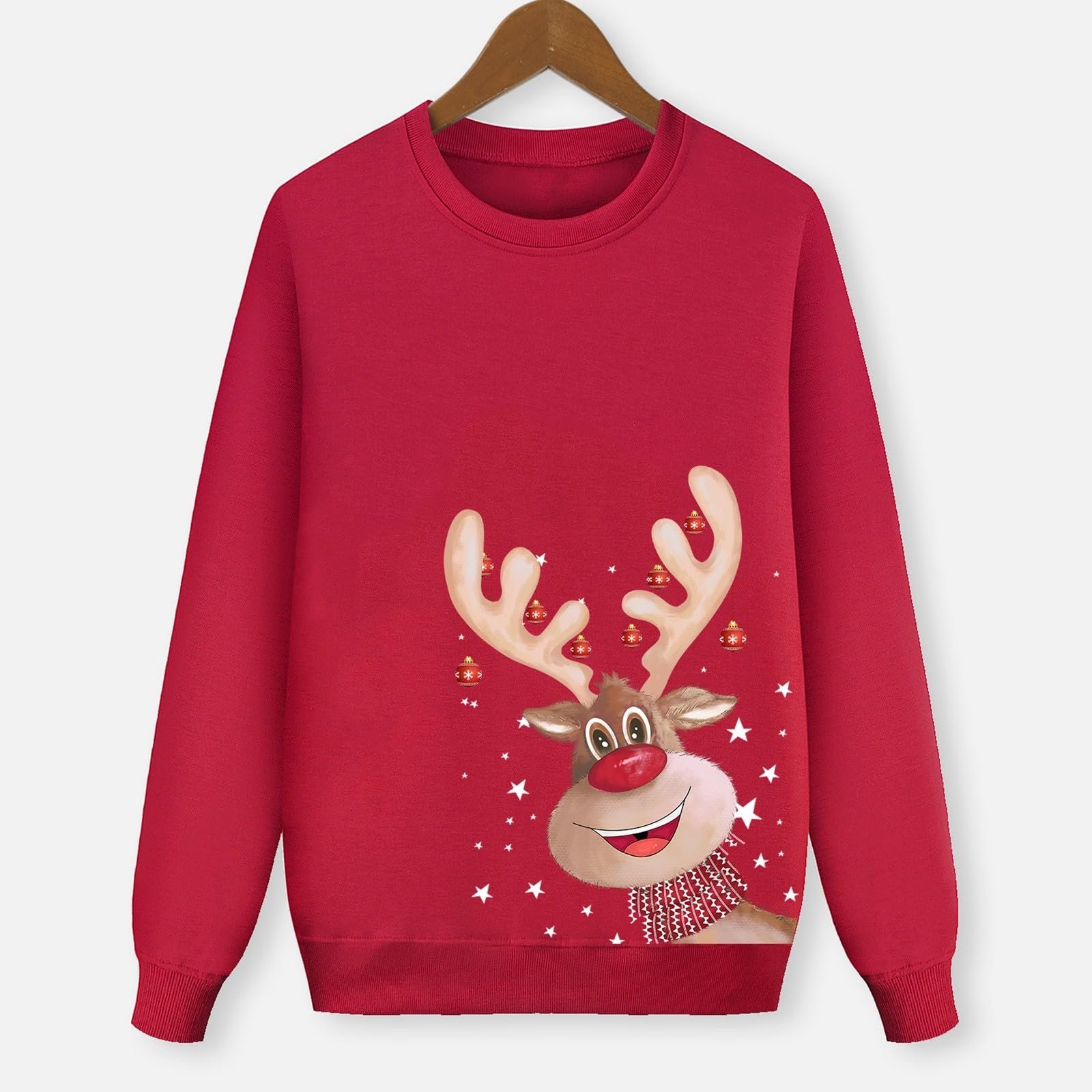 Женский Рождественский Свитшот Generisch, Длинный Рукав, Повседневный Пуловер с Буквенным Принтом, Легкий Свитшот, Семейный Комплект 2025, фото №3