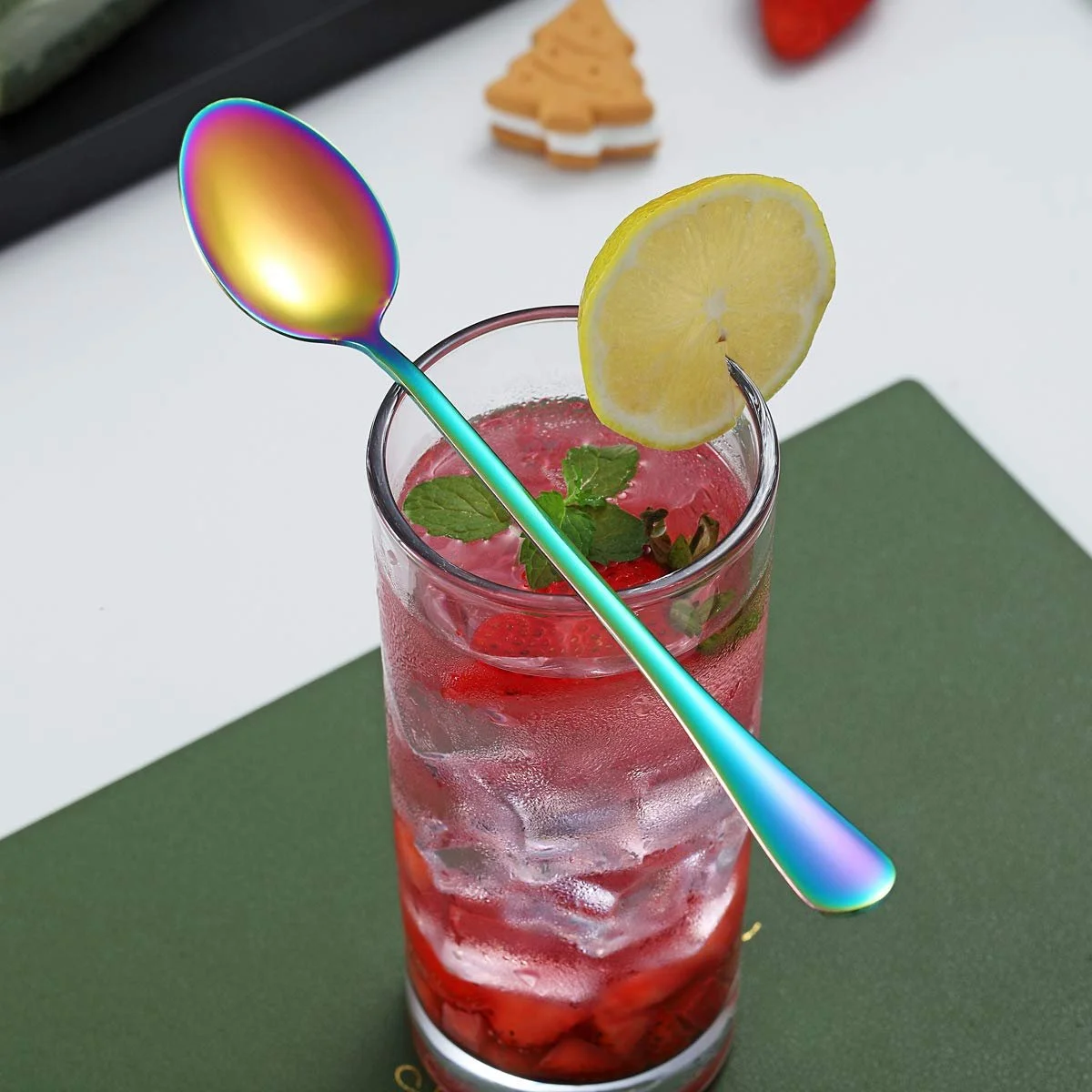 Ложка для холодного чаю Kyraton, нержавіюча сталь, 19 см, кольорове титанове покриття, набір 6 штук, фото №4 Ложка для холодного чаю Kyraton, нержавіюча сталь, 19 см, кольорове титанове покриття, набір 6 штук, фото №4