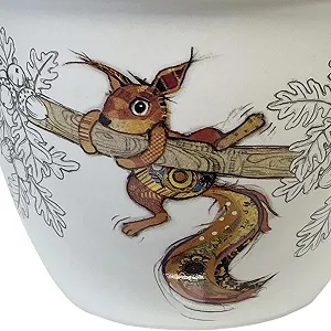 Миска з ручкою KIUB Squirrel on Branch 550 мл порцелянова synthetic.ua - Фото 1
