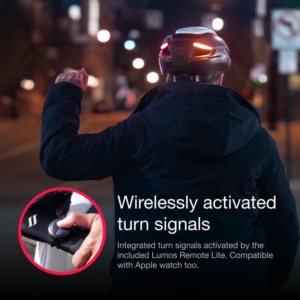 Шолом Lumos Ultra Smart велосипедний з переднім і заднім LED ліхтарем, покажчиком повороту, стоп-сигналами і Bluetooth для дорослих (чоловіків, жінок), фото №3