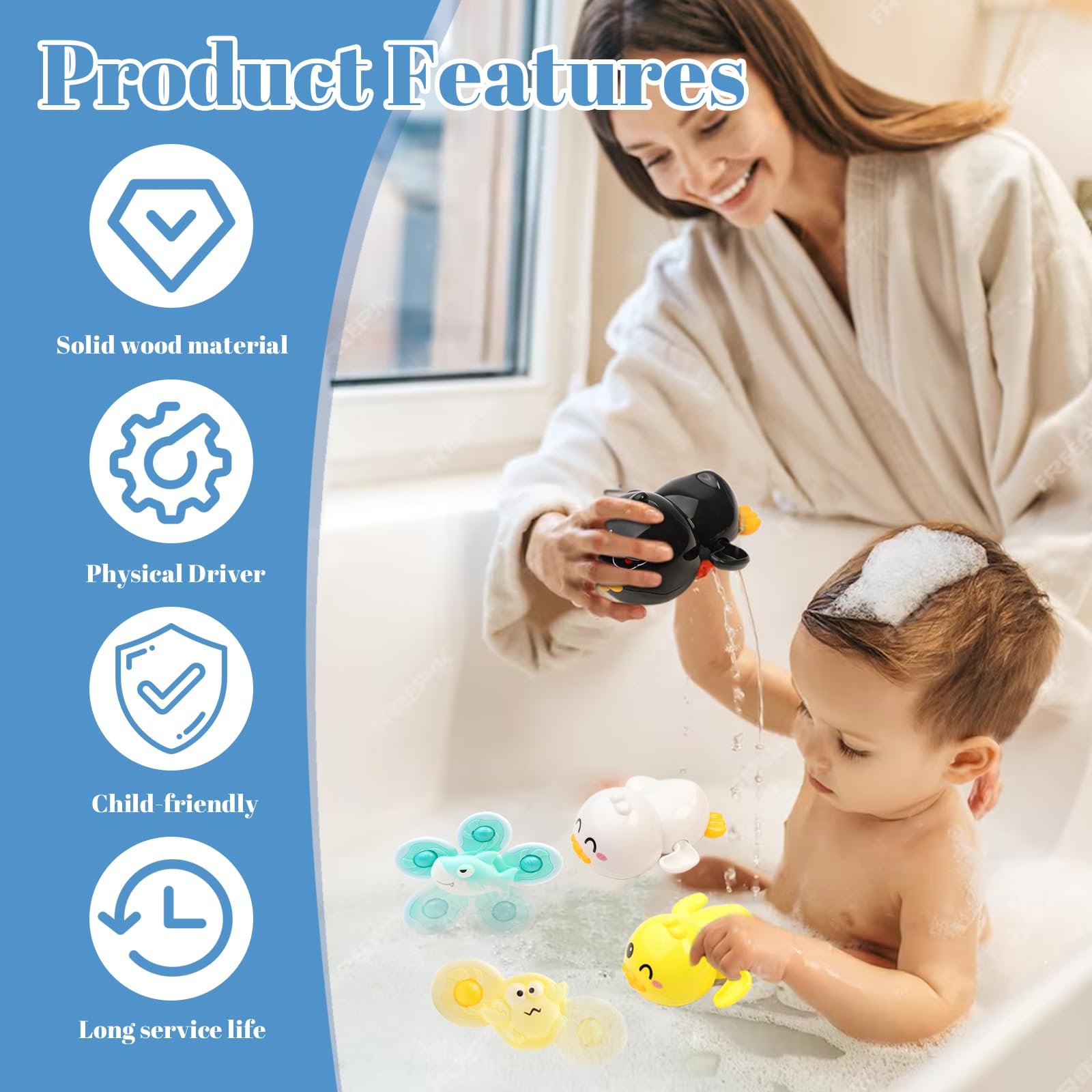 Игрушки для ванны Набор из 7 игрушек для купания, фото №3