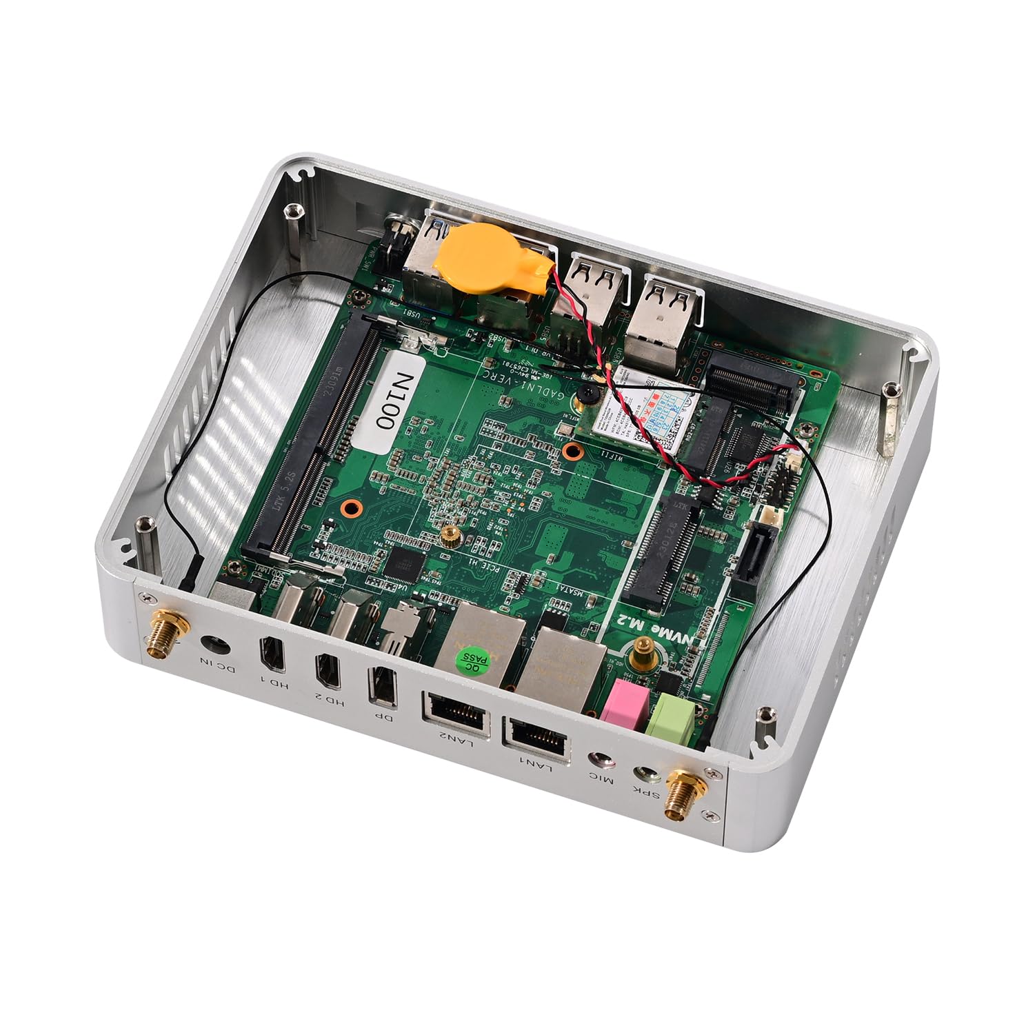HUNSN Fanless Mini ПК BM34 Intel N100 8G RAM 128G SSD, фото №4