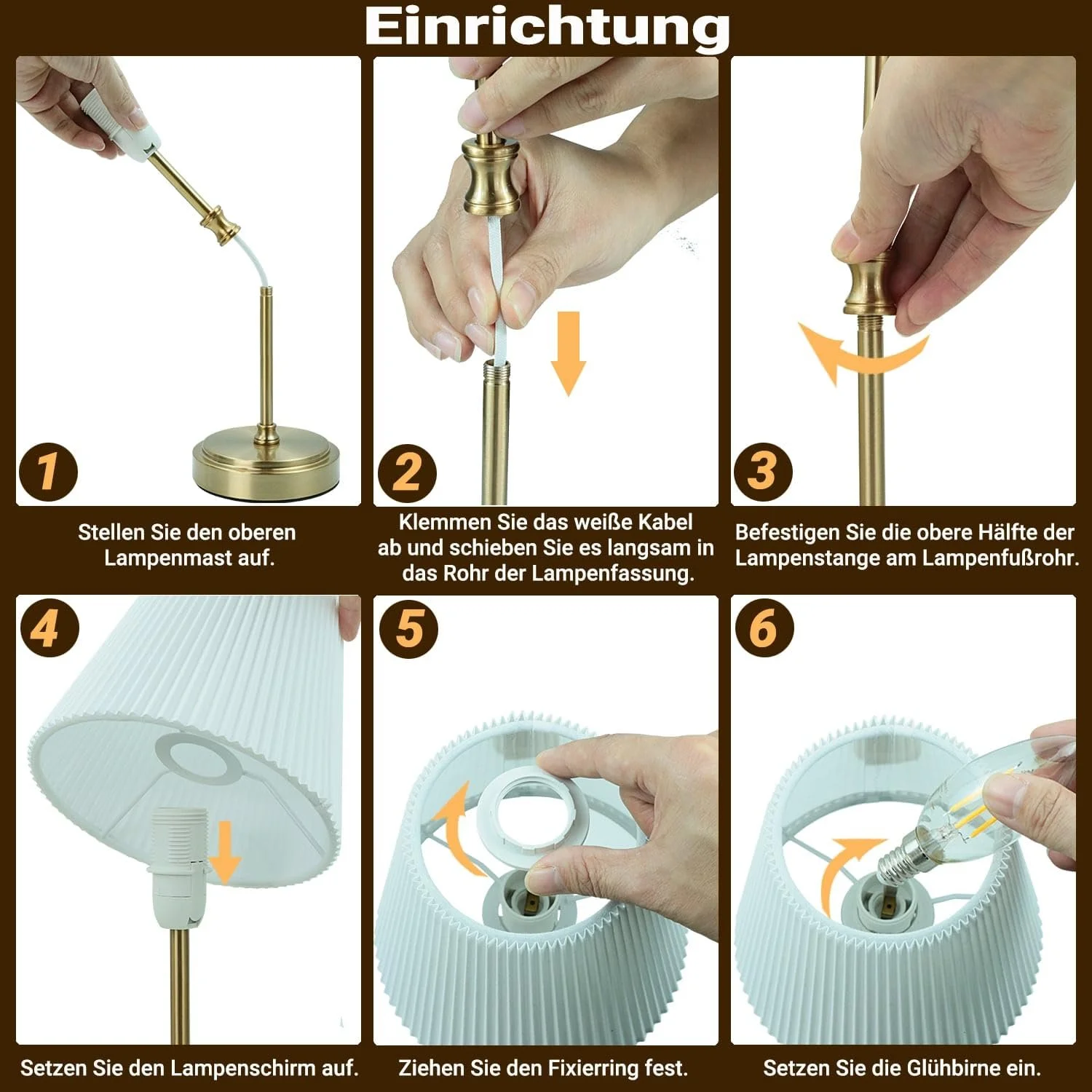 Бездротова настільна лампа Диммована Сенсорна 5000 мАг 38 см з тканинним абажуром, фото №9