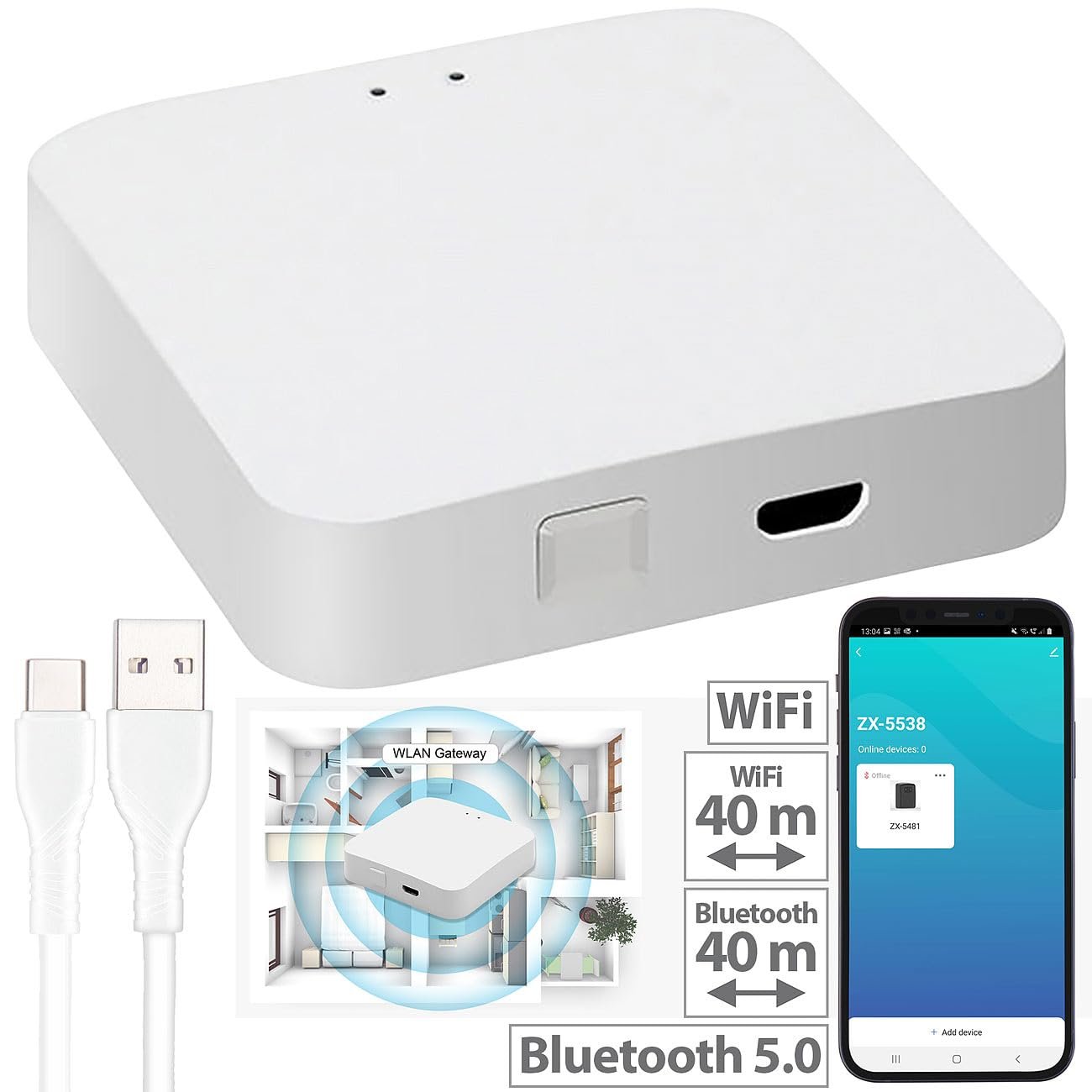 Набор счетчиков воды Royal Gardineer WiFi Gateway Bluetooth 2 шт. цифровых с приложением, фото №7