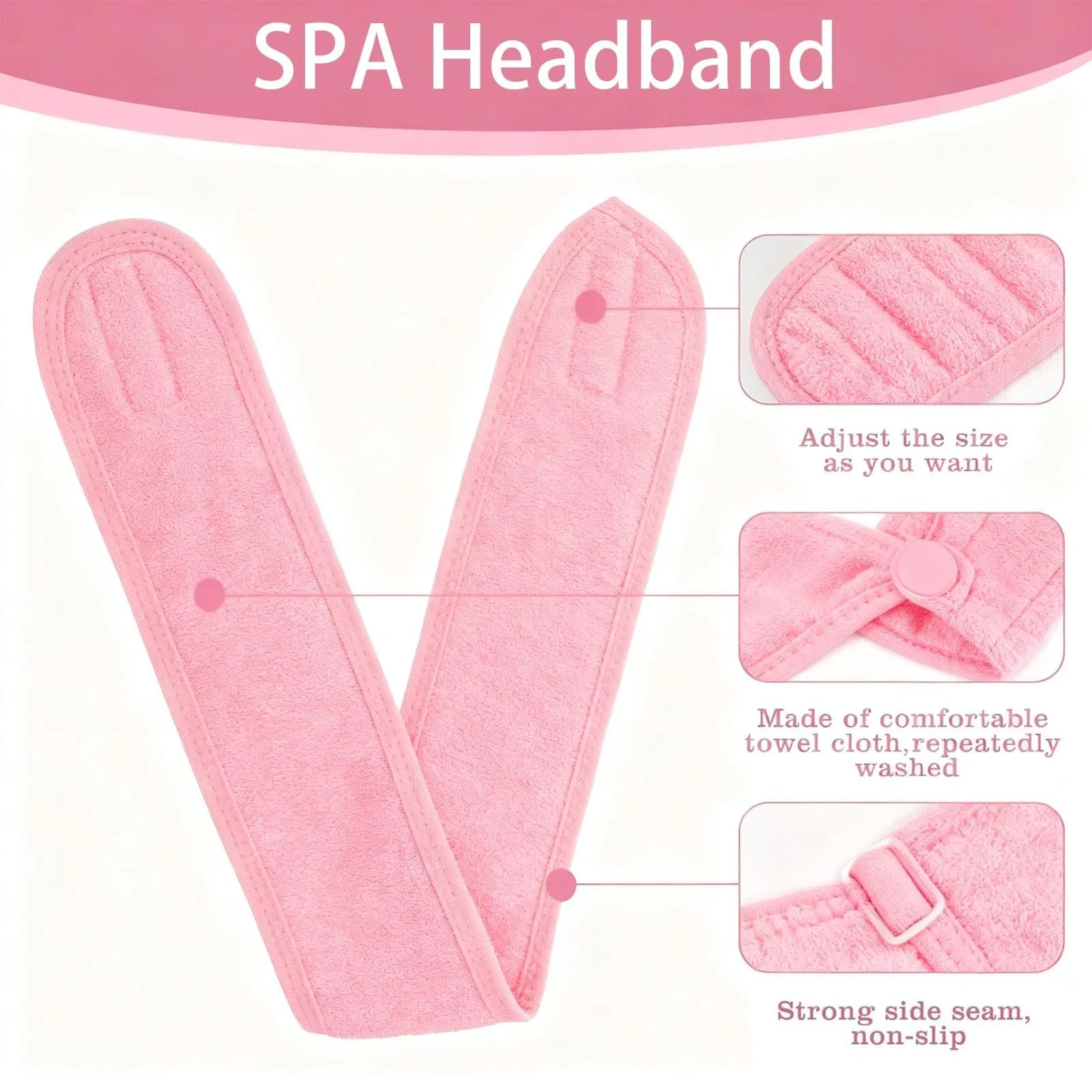 Косметична Пов'язка для Волосся Жіноча Рожевий, Блакитний, Білий, фото №2 Косметична Пов'язка для Волосся Жіноча Рожевий, Блакитний, Білий, фото №2