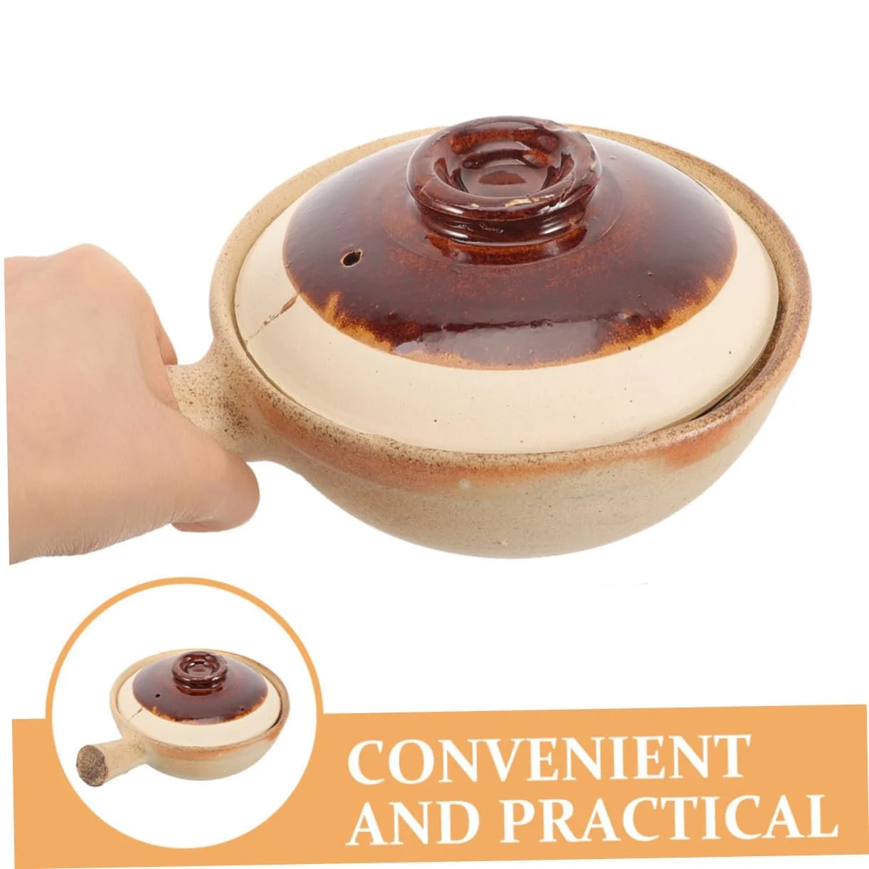 Ківш керамічний з кришкою антипригарний для смаження та тушкування, фото №4