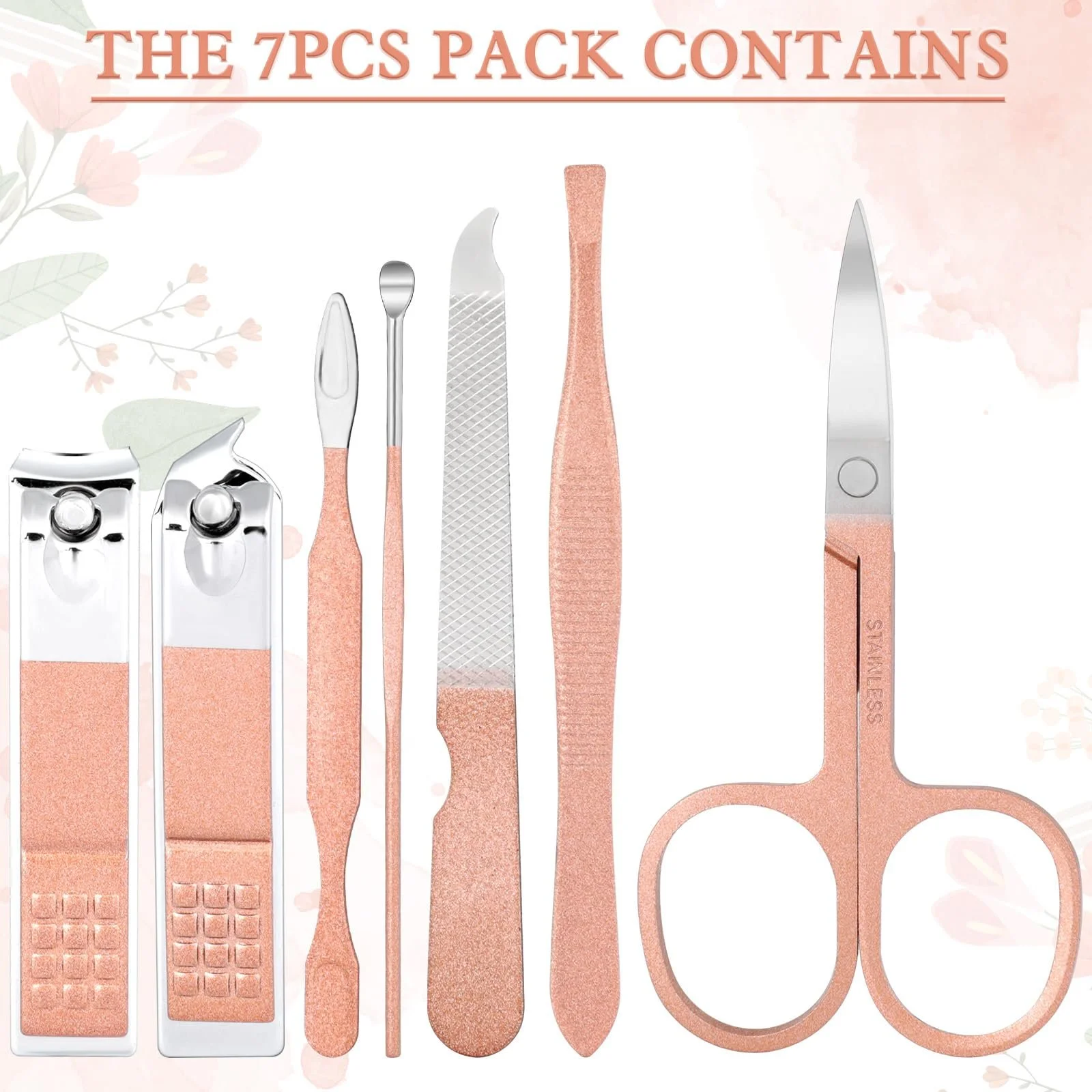 Набір для манікюру та педикюру AiQInu, 7 предметів, з нержавіючої сталі, фото №2 Набір для манікюру та педикюру AiQInu, 7 предметів, з нержавіючої сталі, фото №2