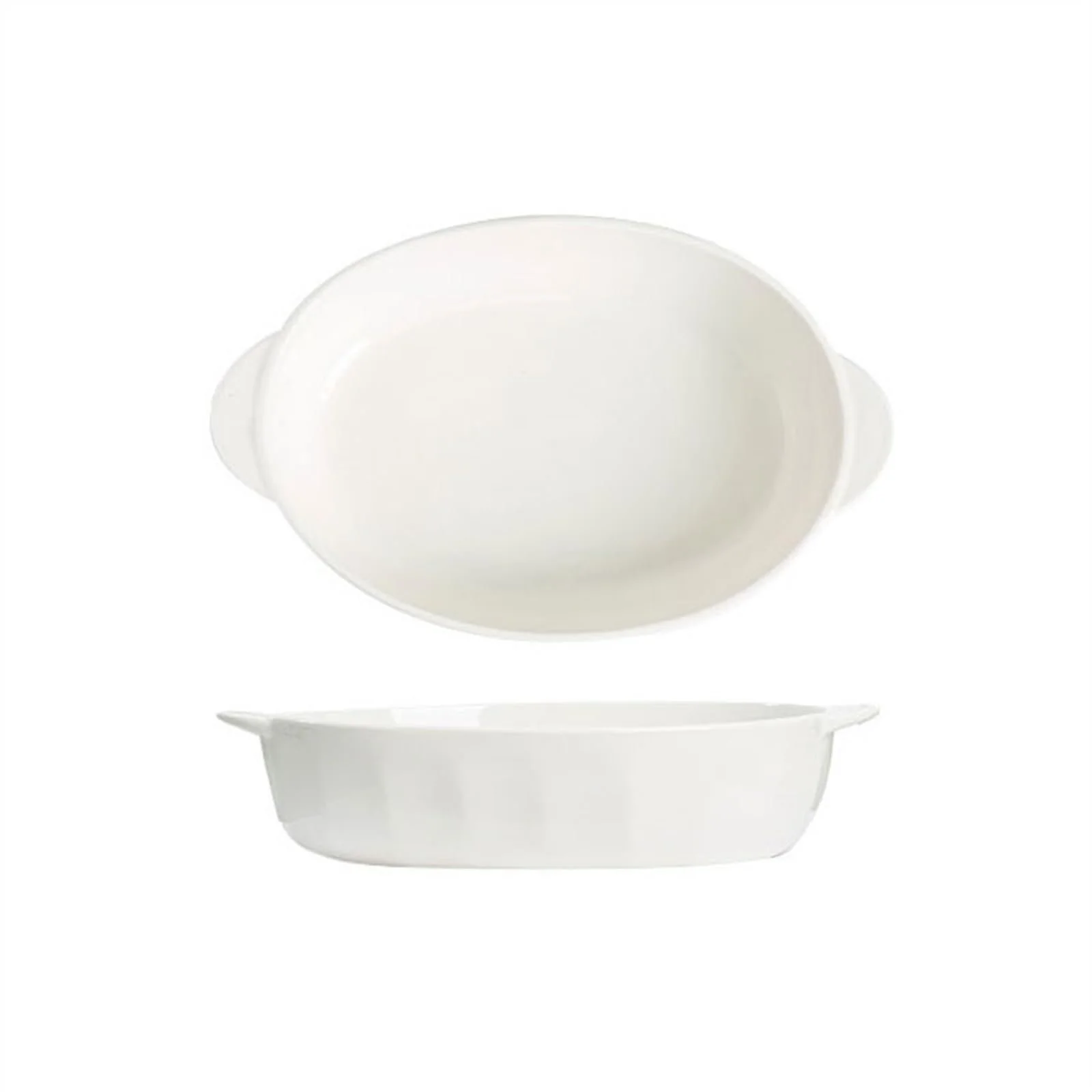 Форма для запекания керамическая овальная с подглазурной росписью большая, фото №1