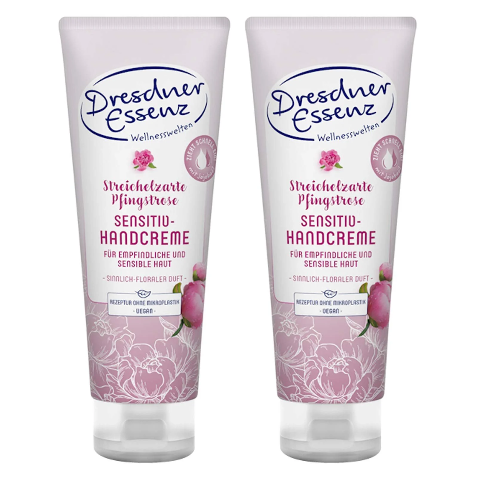 Крем для рук Dresdner Essenz М'який піон 2 x 75 мл, фото №1