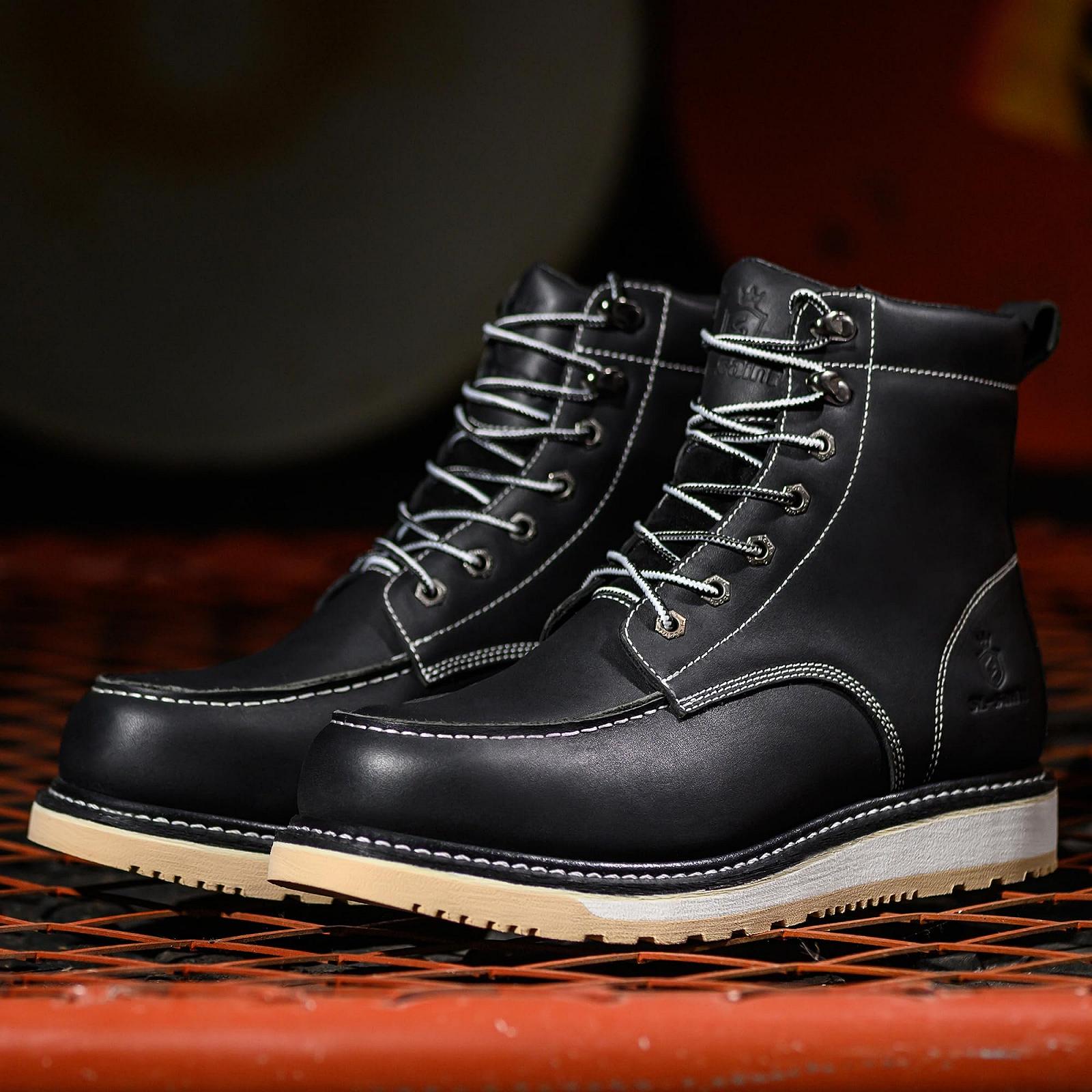 Ботинки SL-Saint Ручной работы Водонепроницаемые С мягким носком Moc Toe Goodyear-Welted Классические Из цельнозерновой кожи, фото №2