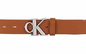 Ремень Calvin Klein CKJ Monogram Round Mono Plaque 35 мм W100 Коньяк, Коньяк synthetic.ua - Фото 1