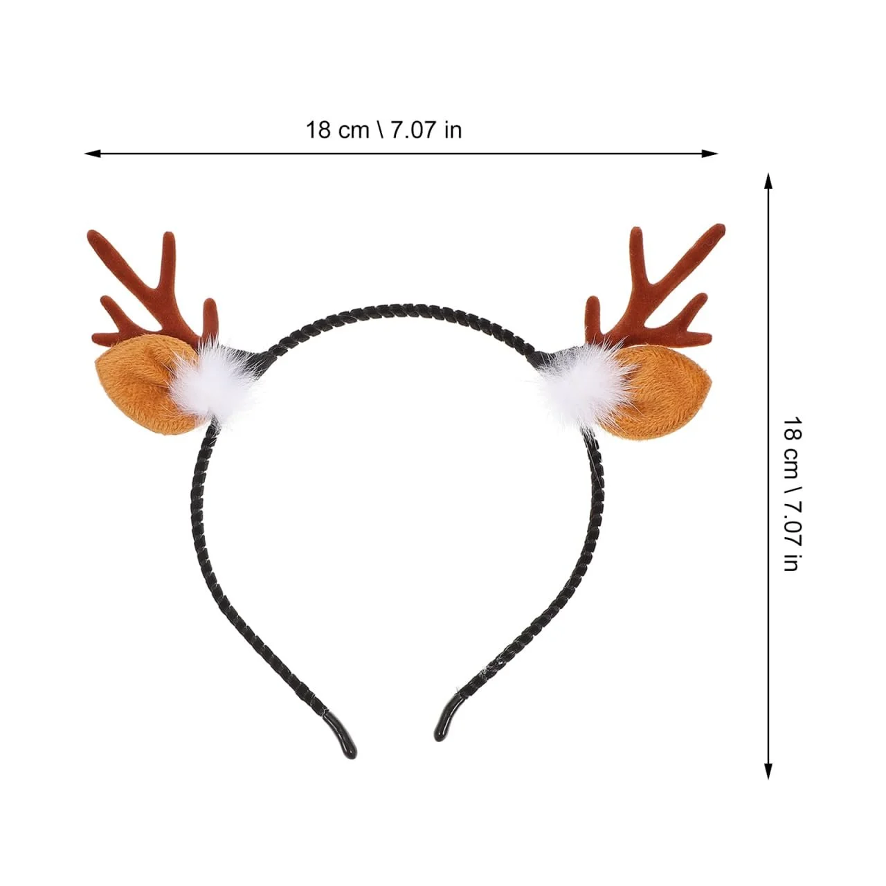 Обруч Різдвяні Оленячі Роги з Кролячими Вухами (2 шт.), фото №4