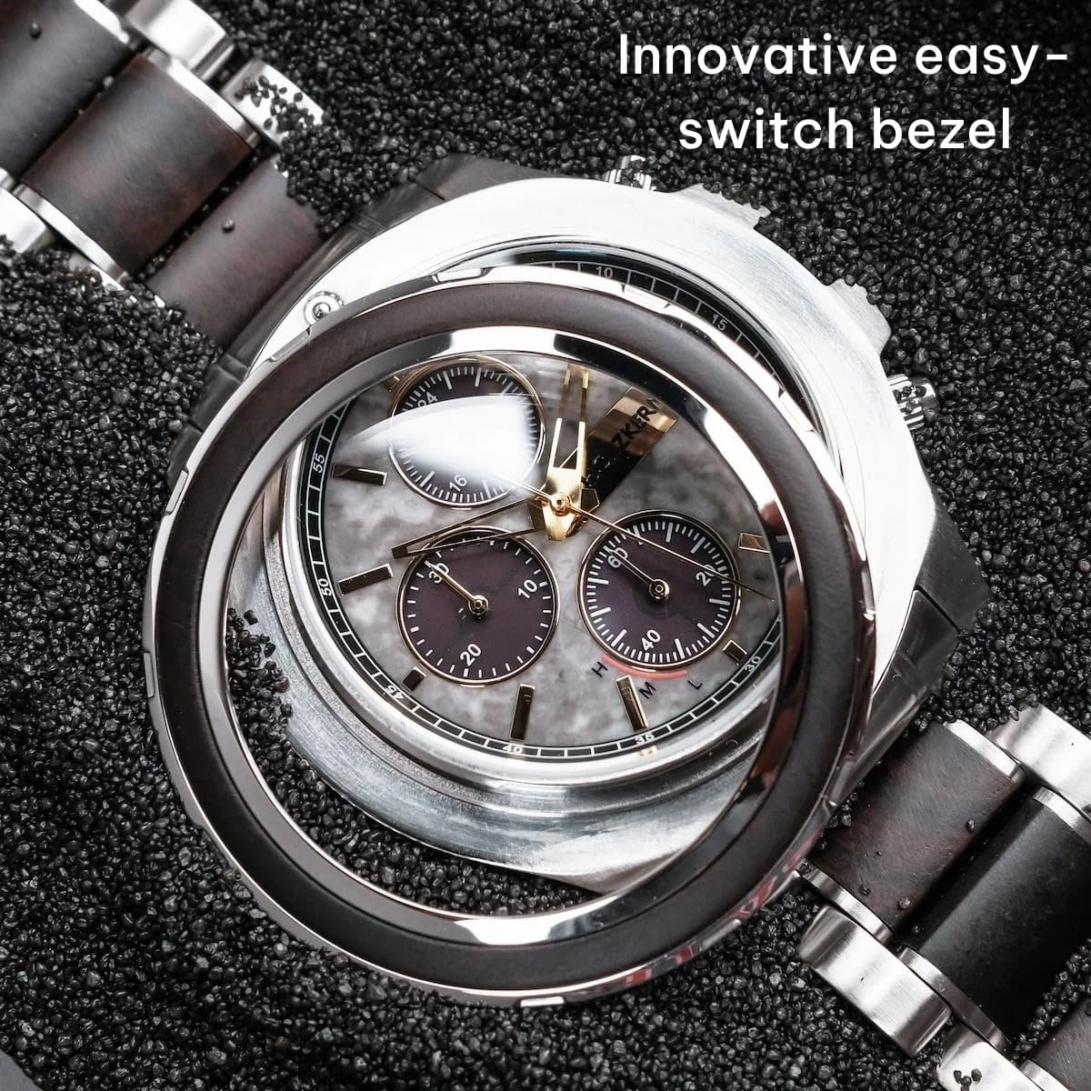 Мужские часы HOLZKERN Солнечный Хронограф Cairo Maple Black/Marble, фото №5 Мужские часы HOLZKERN Солнечный Хронограф Cairo Maple Black/Marble, фото №5