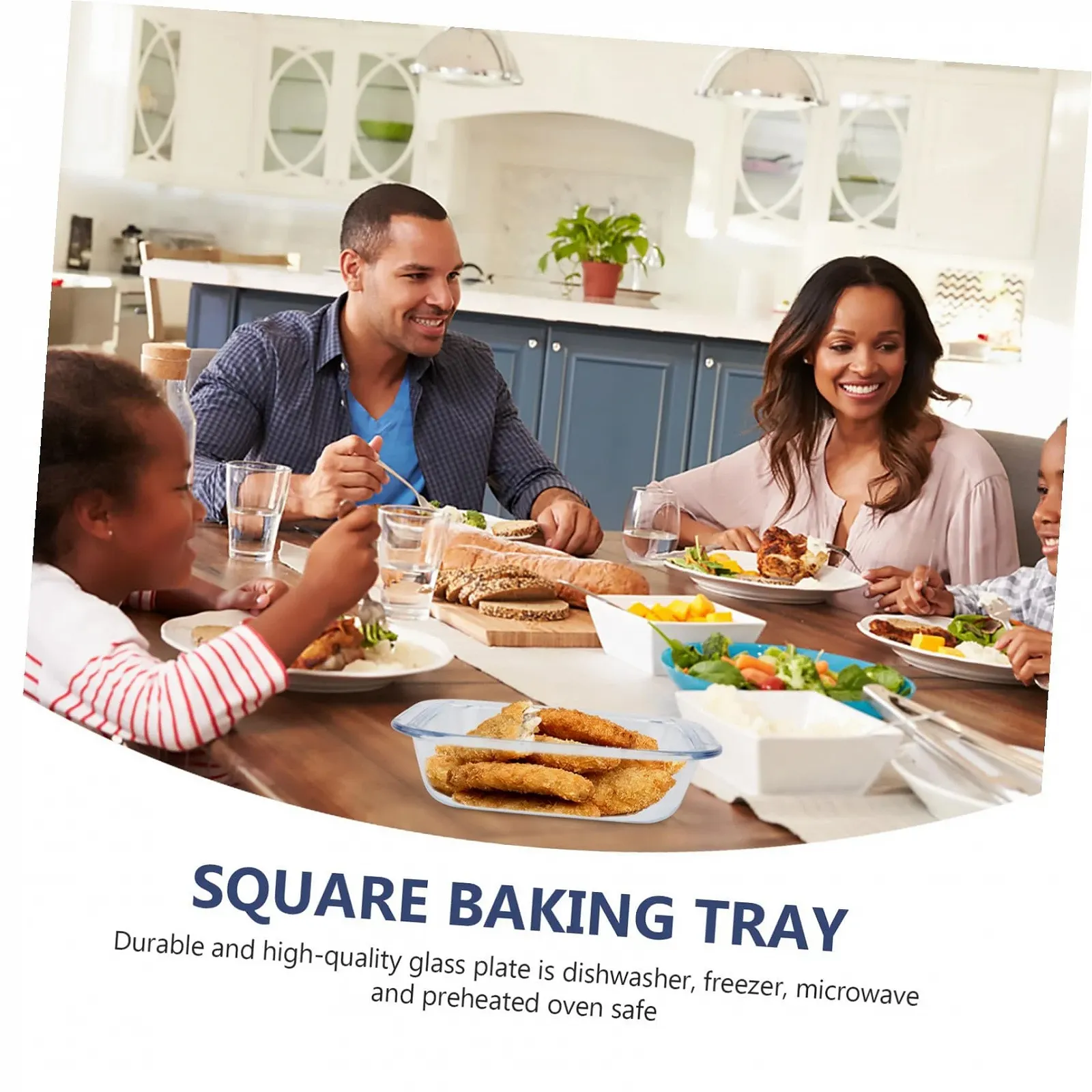 Форма для запікання термостійка скляна для духовки біла, фото №8