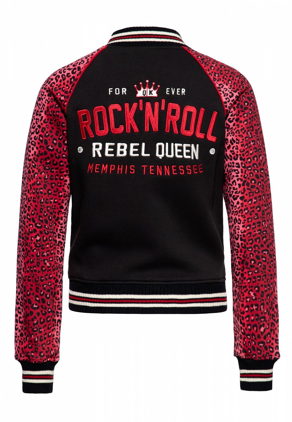 Женская Куртка-Бомбер Queen Kerosin Rock'n'roll Rebel 1950S Леопардовый, фото №2