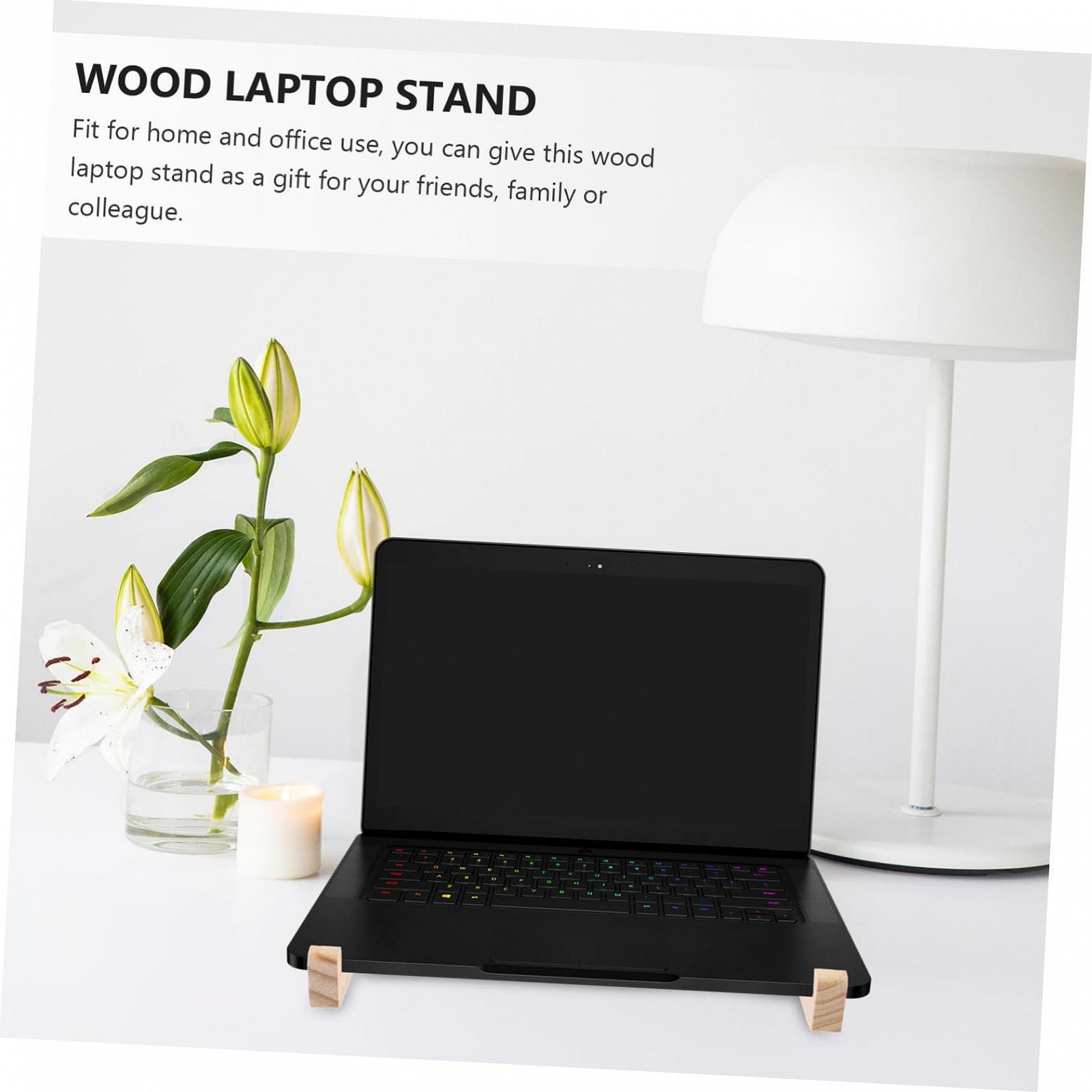 Підставка Дерев'яна для ноутбука Вертикальна Ергономічна Вентильована для Домашнього Офісу Сумісна з Охолодженням, фото №4