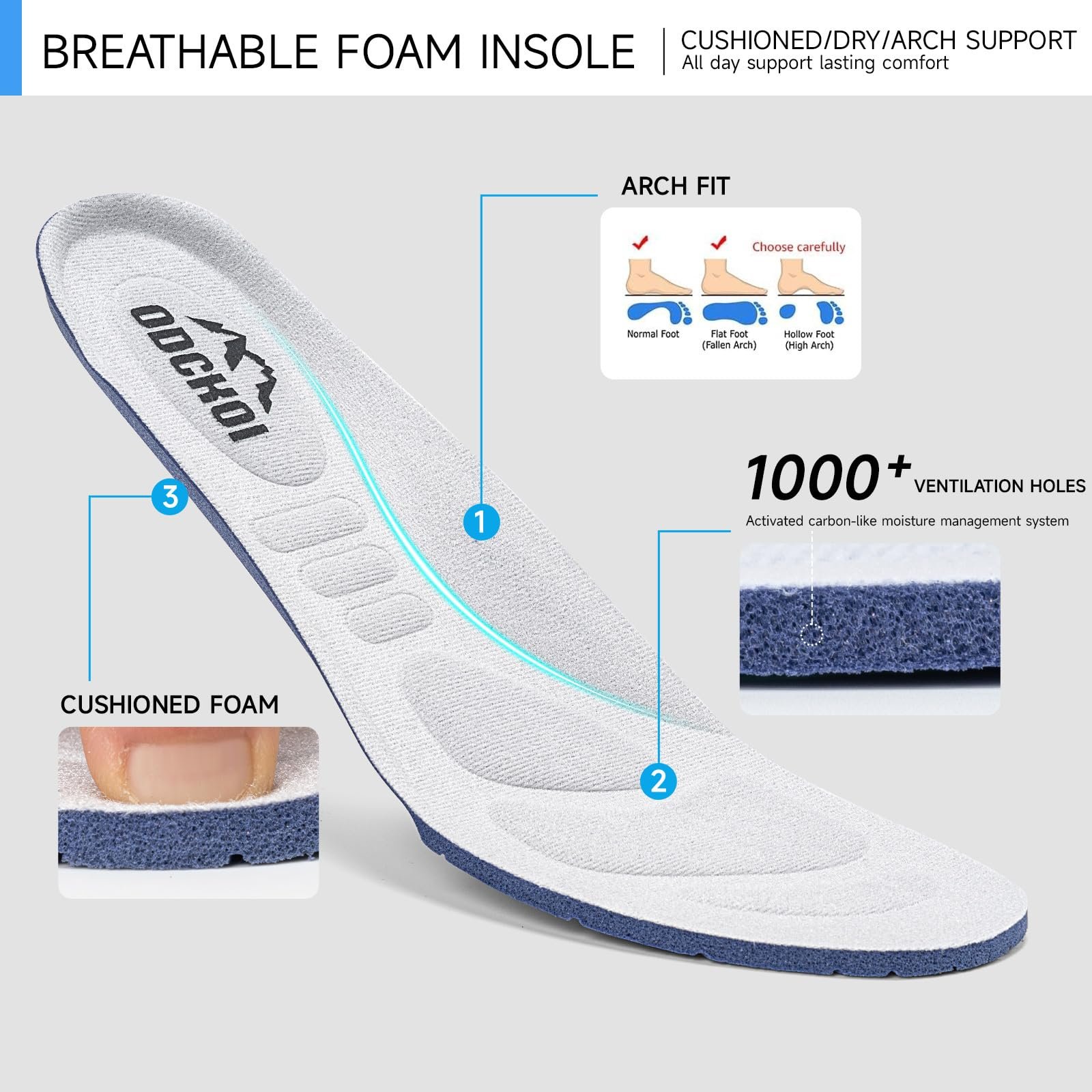 Кросівки Без шнурків ODCKOI Чоловічі Нековзні спортивні сітчасті кросівки для ходьби, фото №4