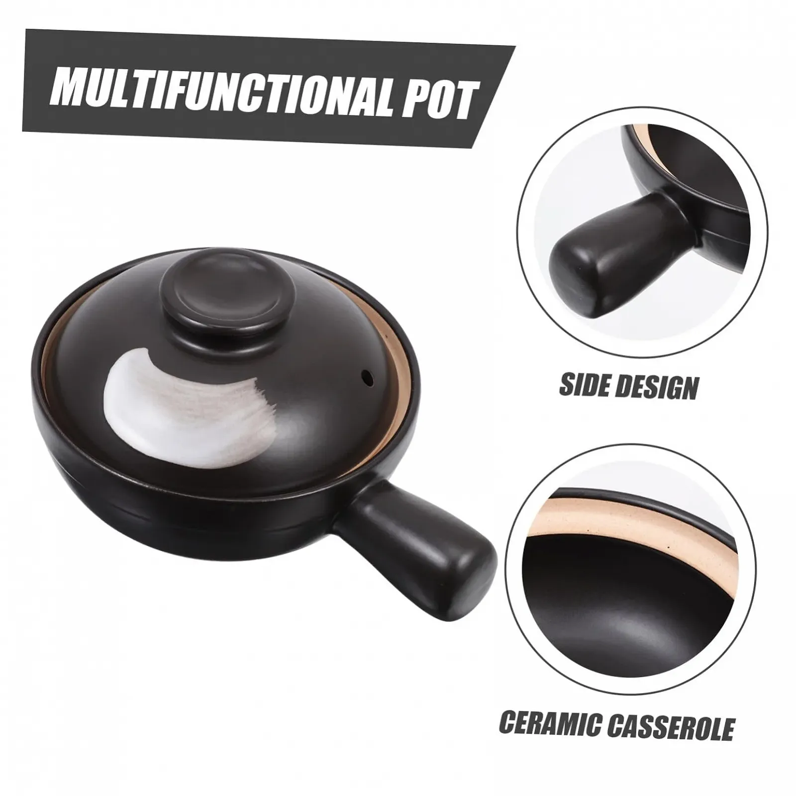 Ківш-кесероль Gatuida порцеляновий з ручкою для 1 особи, фото №2