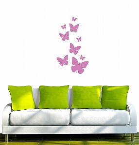 Наклейка на стіну INDIGOS UG Lilac W183 Butterflies 80 x 44 см Бузковий - Фото 1