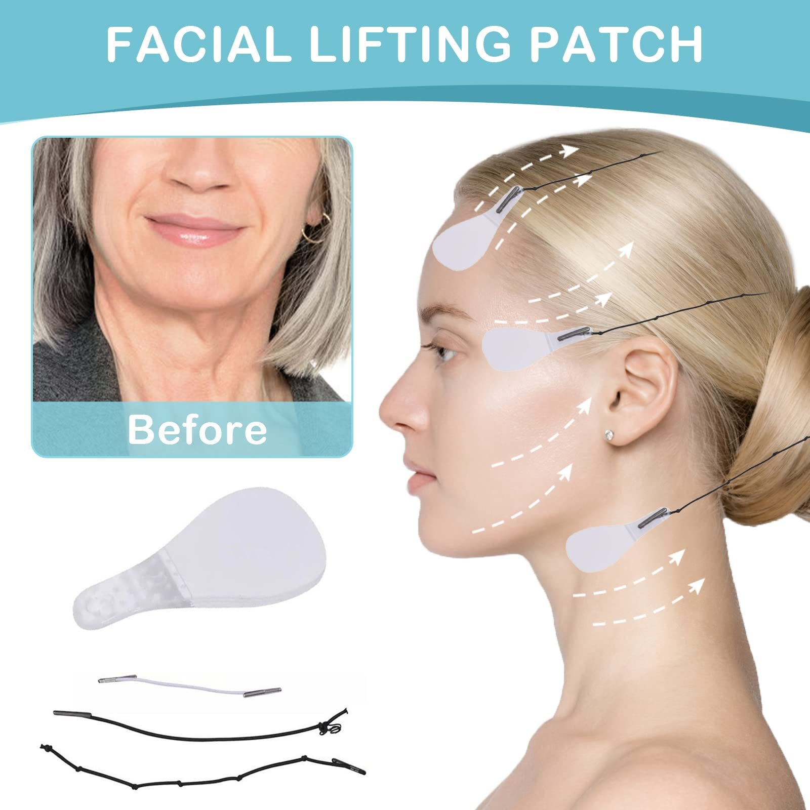 Стрічки для підтяжки обличчя та очей (100 шт. в упаковці), фото №4