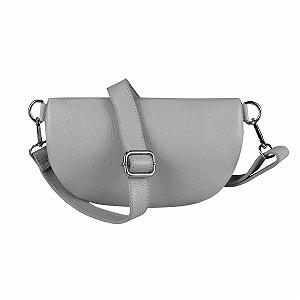 Сумка женская кожаная OBC поясная Crossbody светло-серая synthetic.ua - Фото 1