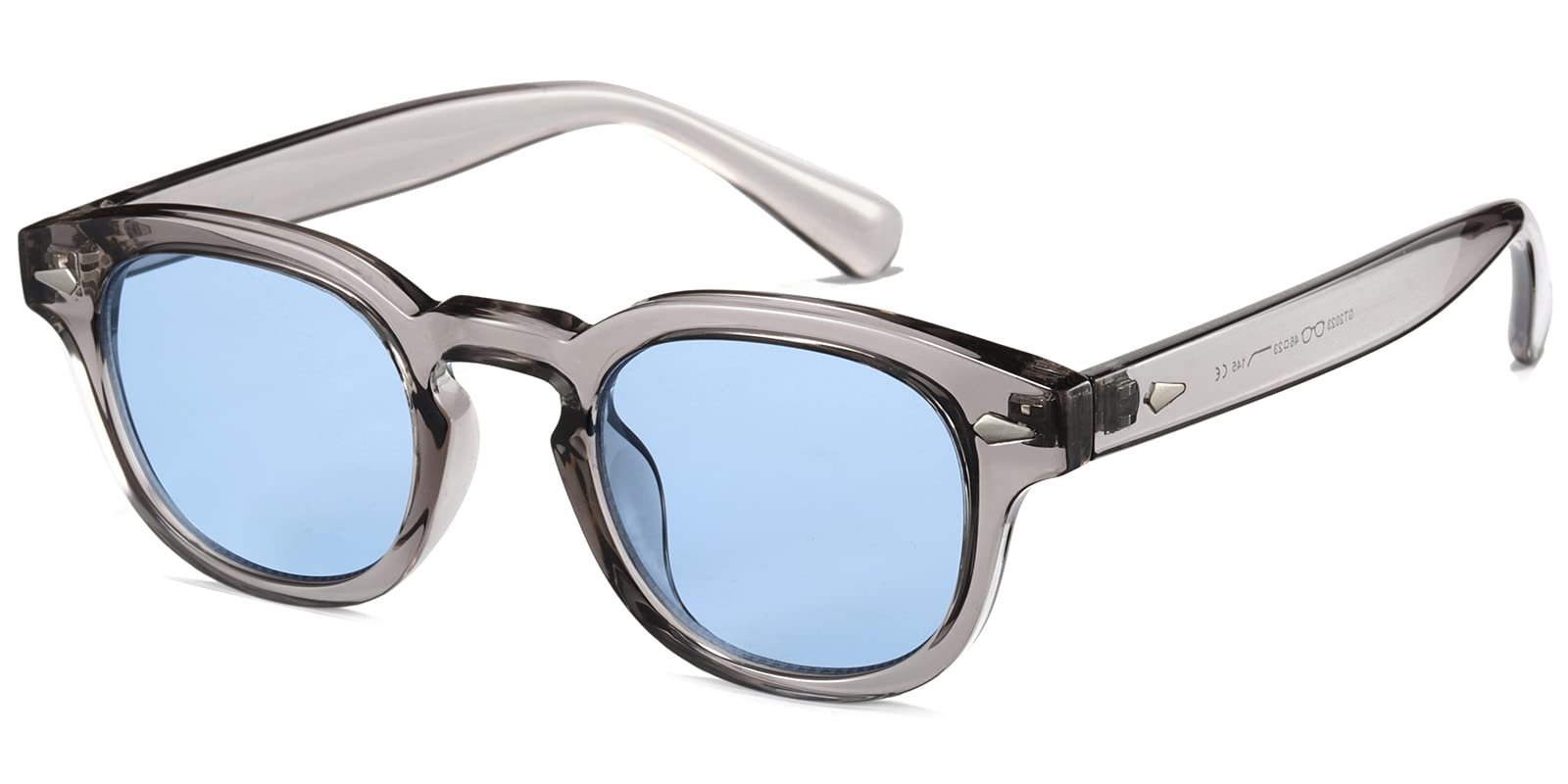 Унисекс Солнцезащитные Очки Gtand Винтажные Ретро Круглые 46мм C23 Crystal Gray/Тонированные Линзы Синие, фото №1