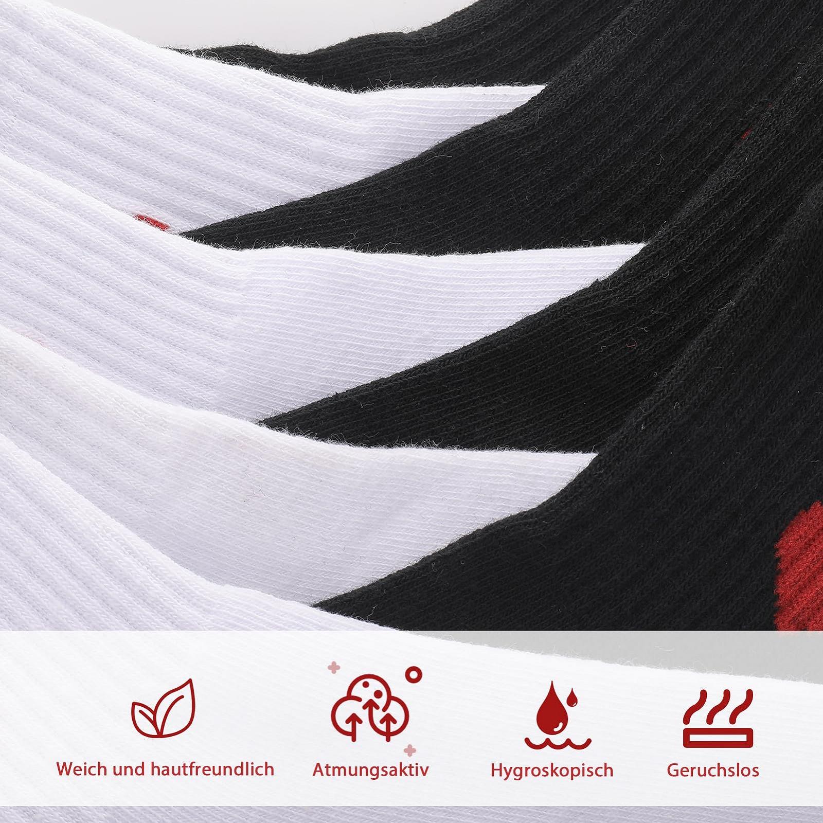 Женские носки с красным сердцем, теннисные носки с сердечками, размер 36-40, спортивные носки из хлопка, стильные носки, носки с рисунком, спортивные носки (6 пар), фото №4