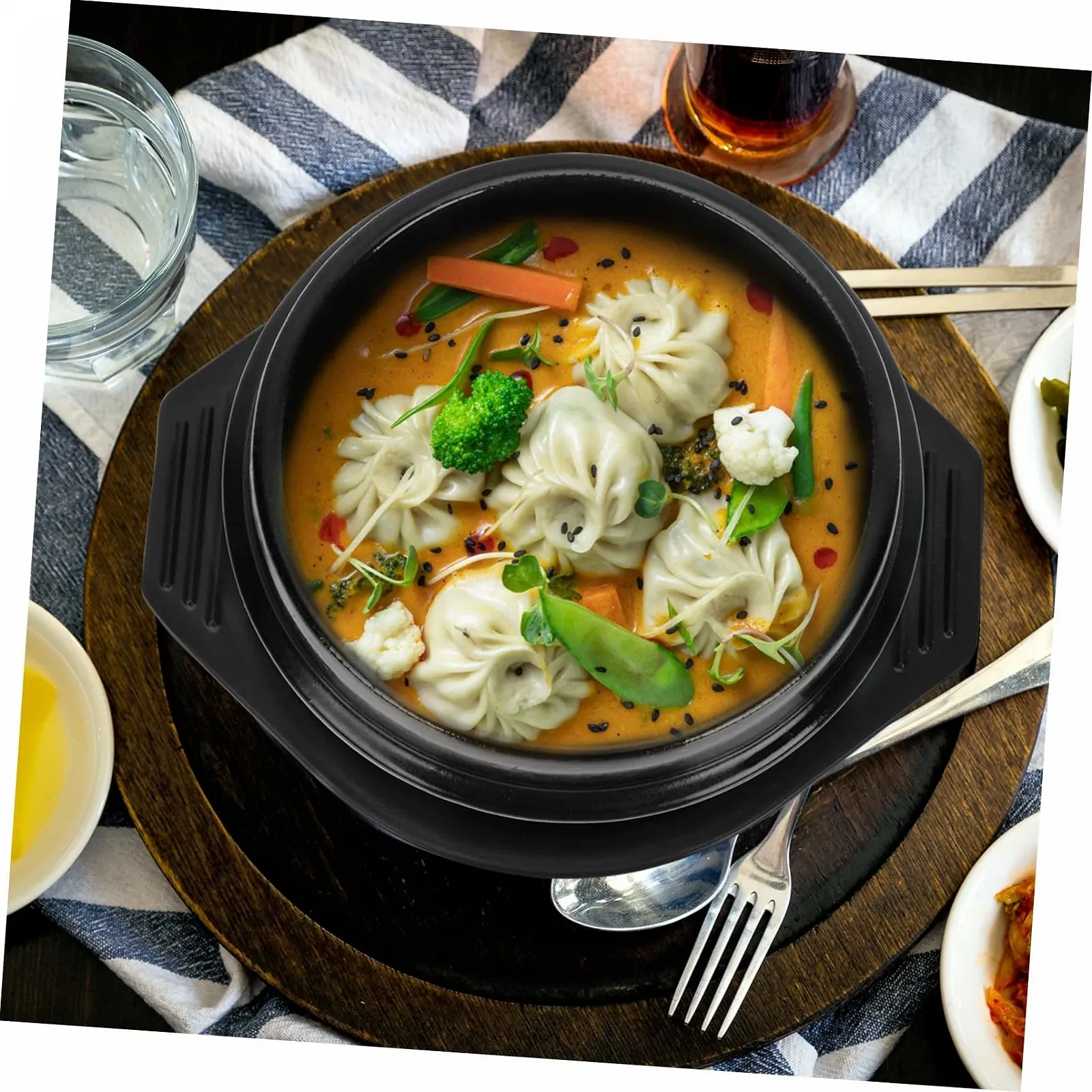 Кастрюля керамическая с подносом термостойкая энергосберегающая, фото №4