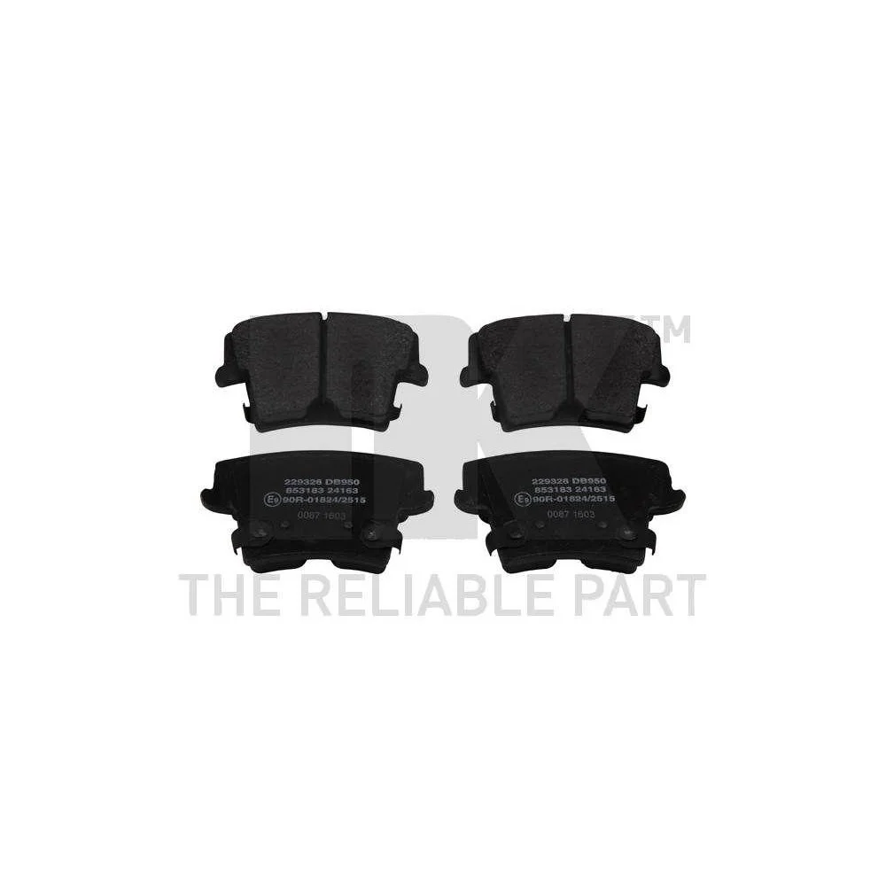 Комплект тормозных колодок, дисковый тормоз NK 229326 задняя ось для CHRYSLER DODGE LANCIA, фото №1