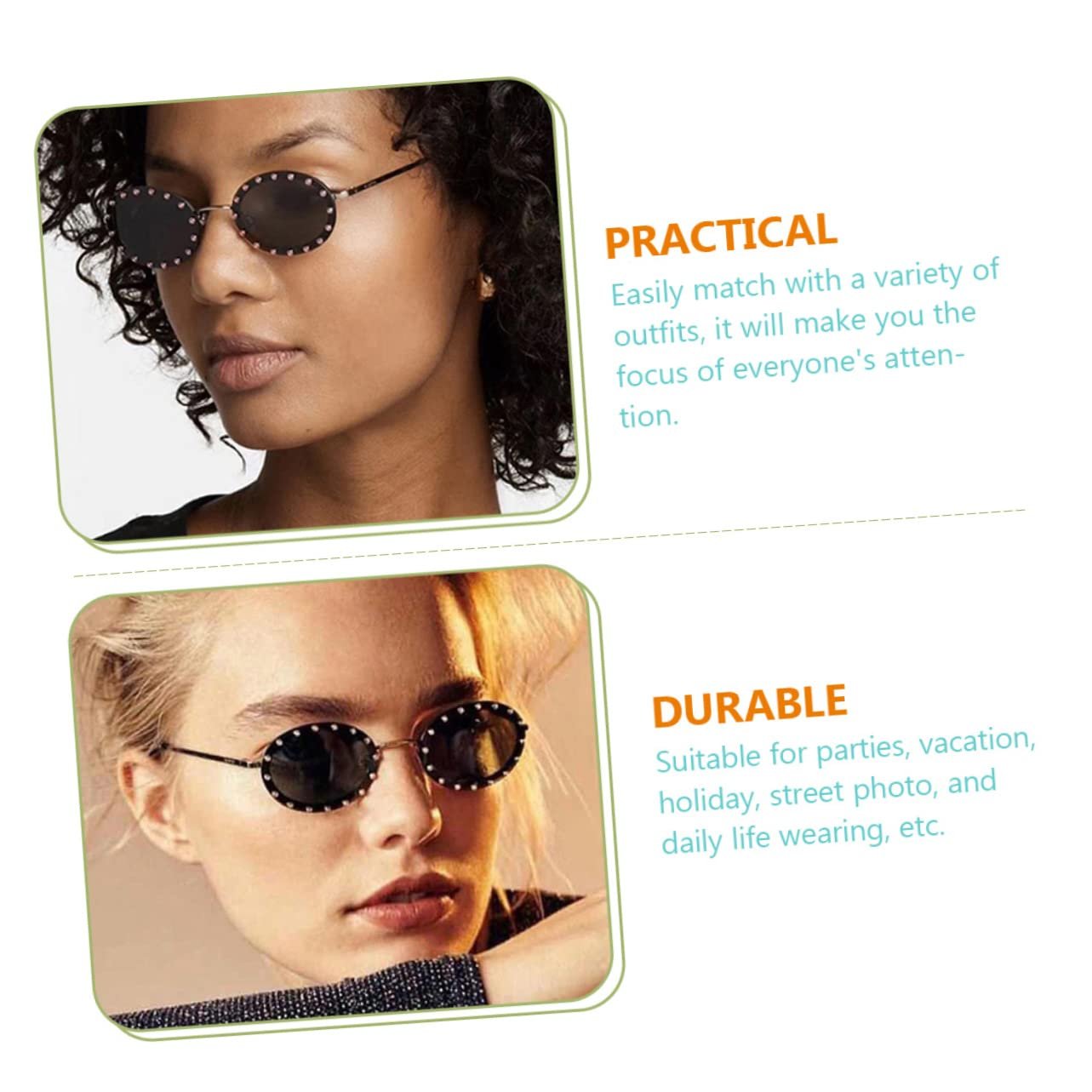 Солнцезащитные очки PACKOVE 2St, летние, овальные линзы, женские, панк, фото №4