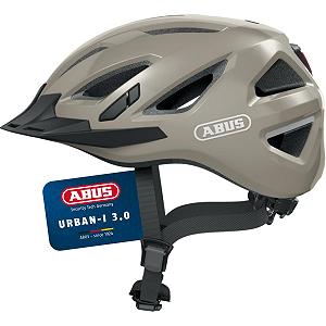 Шлем ABUS Urban-I 3.0, унисекс, для взрослых, городской, велосипедный, со светодиодным задним фонарем, козырьком и магнитной застежкой, серый (Monument Grey), L (56-61 см) - Фото 1