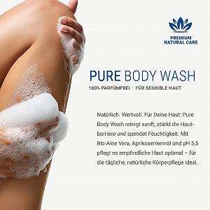 Гель для душу Pure Body Wash Fragrance-Free з органічним алое вера та олією абрикосових кісточок pH 5.5 synthetic.ua - Фото 1
