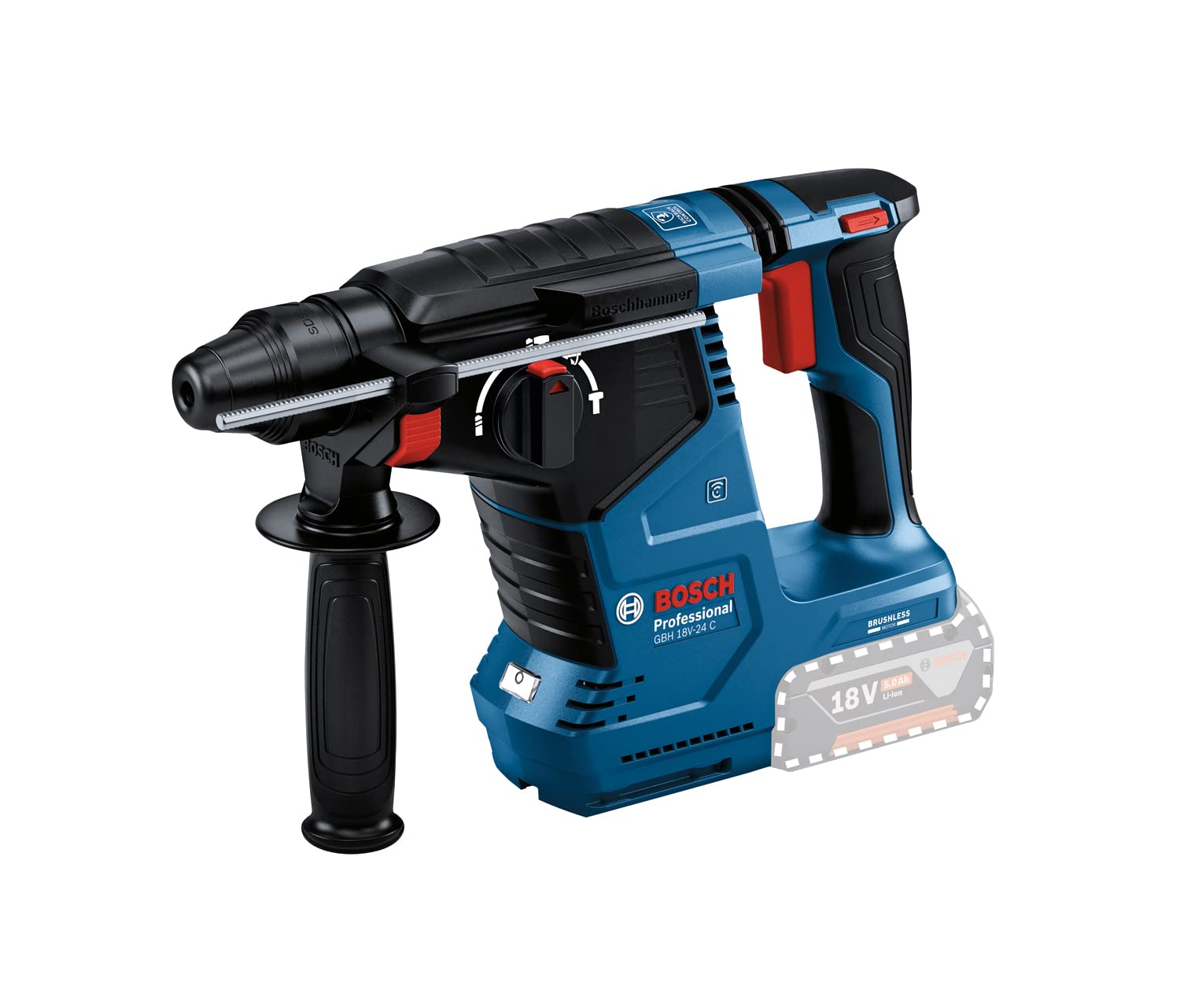 Перфоратор Bosch Professional GBH 18V-24 C система с SDS Plus с дополнительной ручкой, фото №1