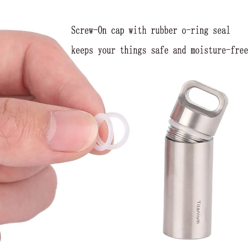 Коробочка для таблеток WING, брелок, титанова водонепроникна маленька ємність для екстрених ліків, фото №3