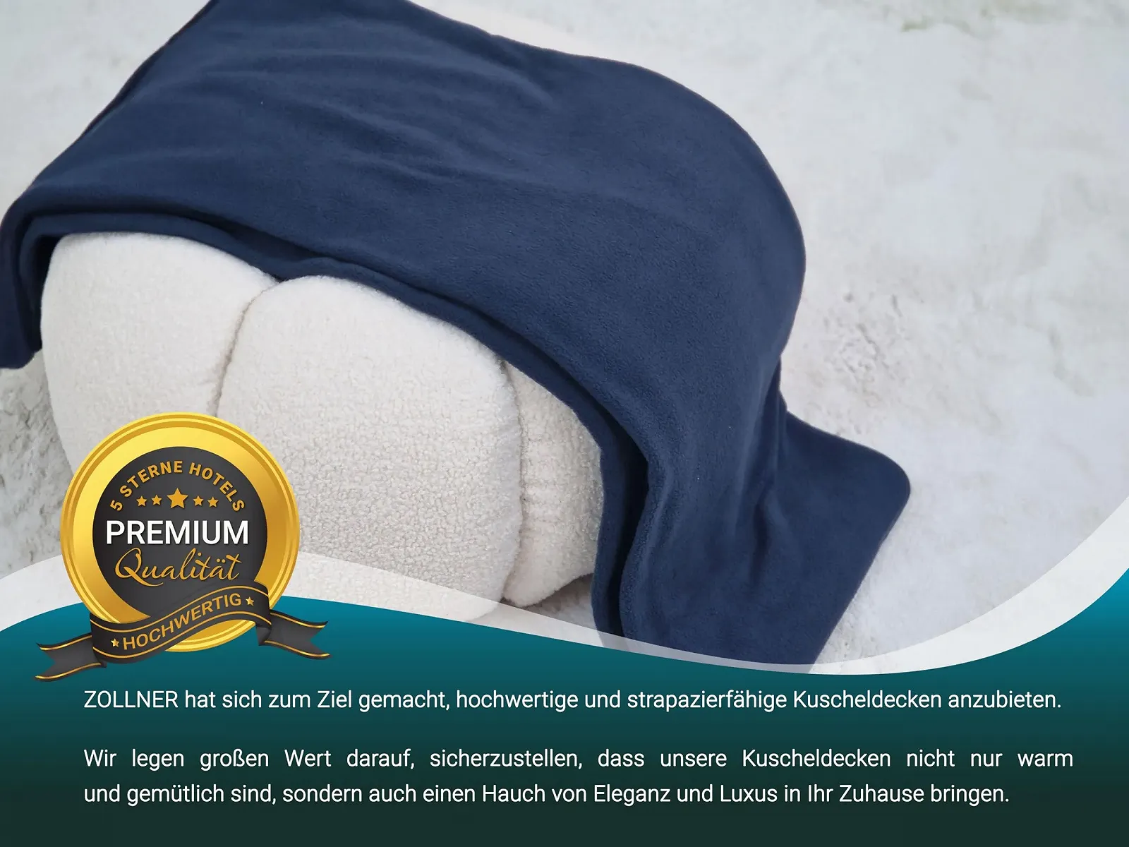 Покривало ZOLLNER М'яка 130 x 170 см Темно-синя, фото №6 Покривало ZOLLNER М'яка 130 x 170 см Темно-синя, фото №6